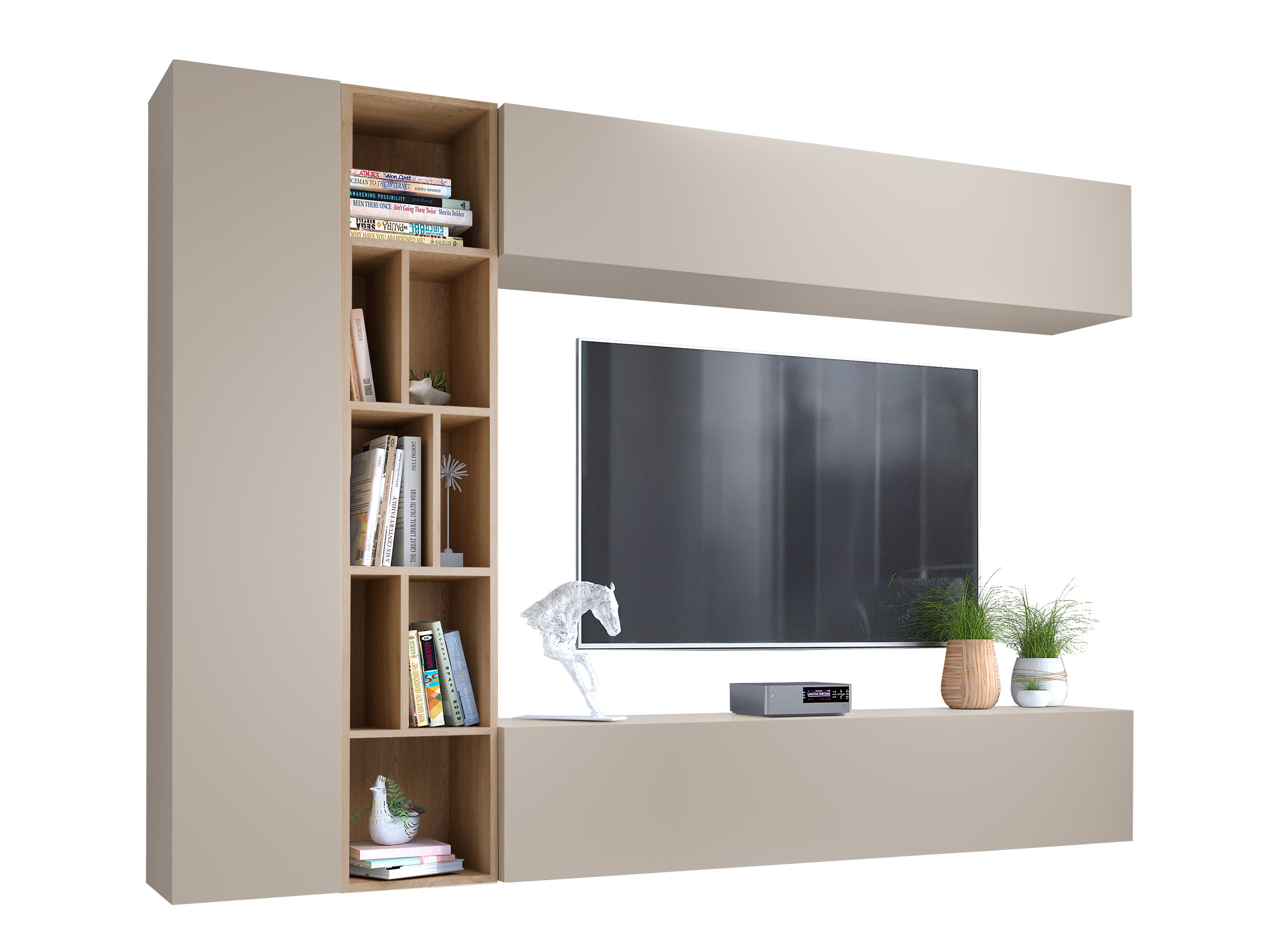 Conjunto para sala de estar Comfivo Natura (Caxemira + Carvalho Artisan)