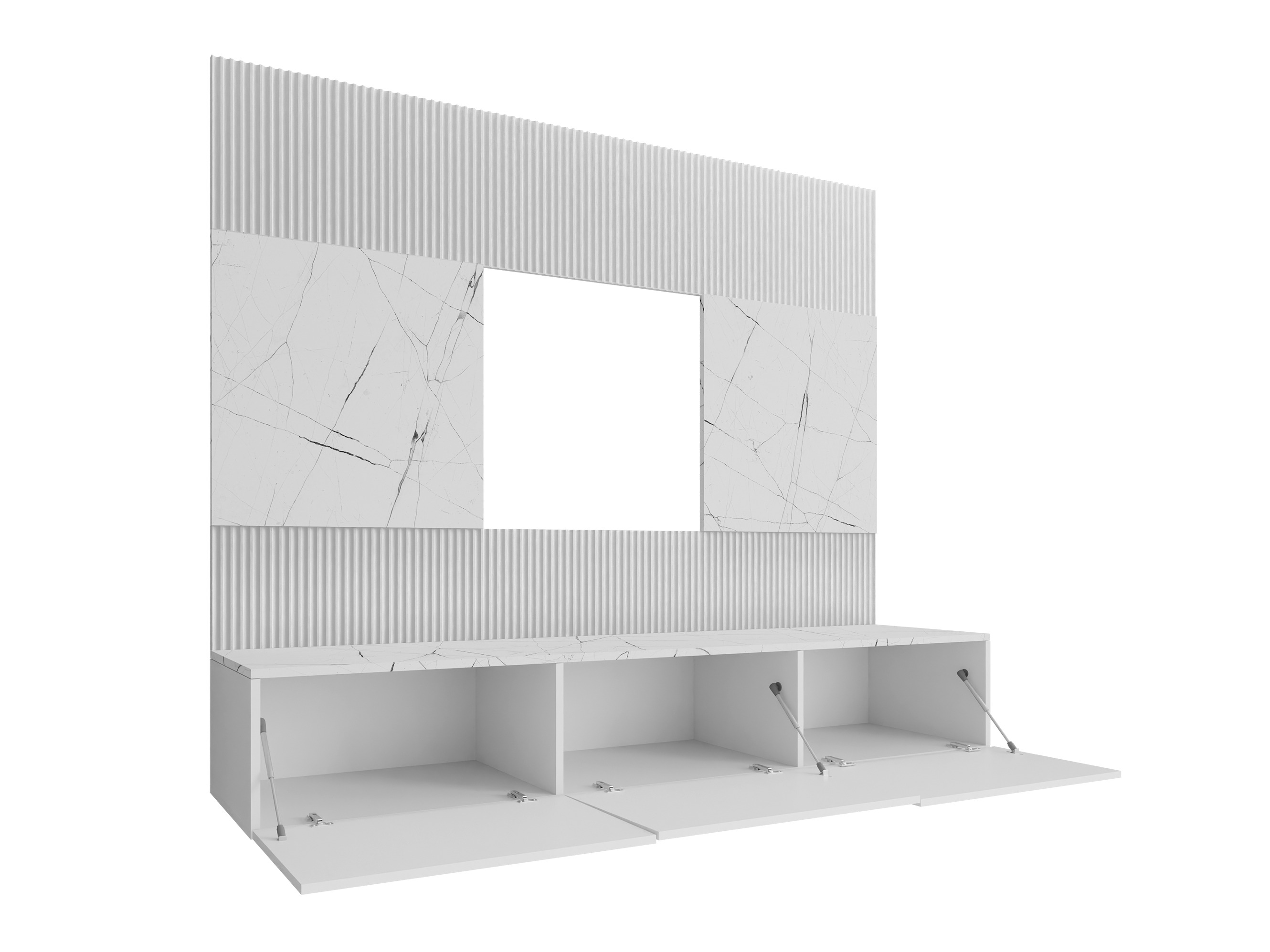 Conjunto para sala de estar Comfivo Salix I (Preto + Mármore preto)