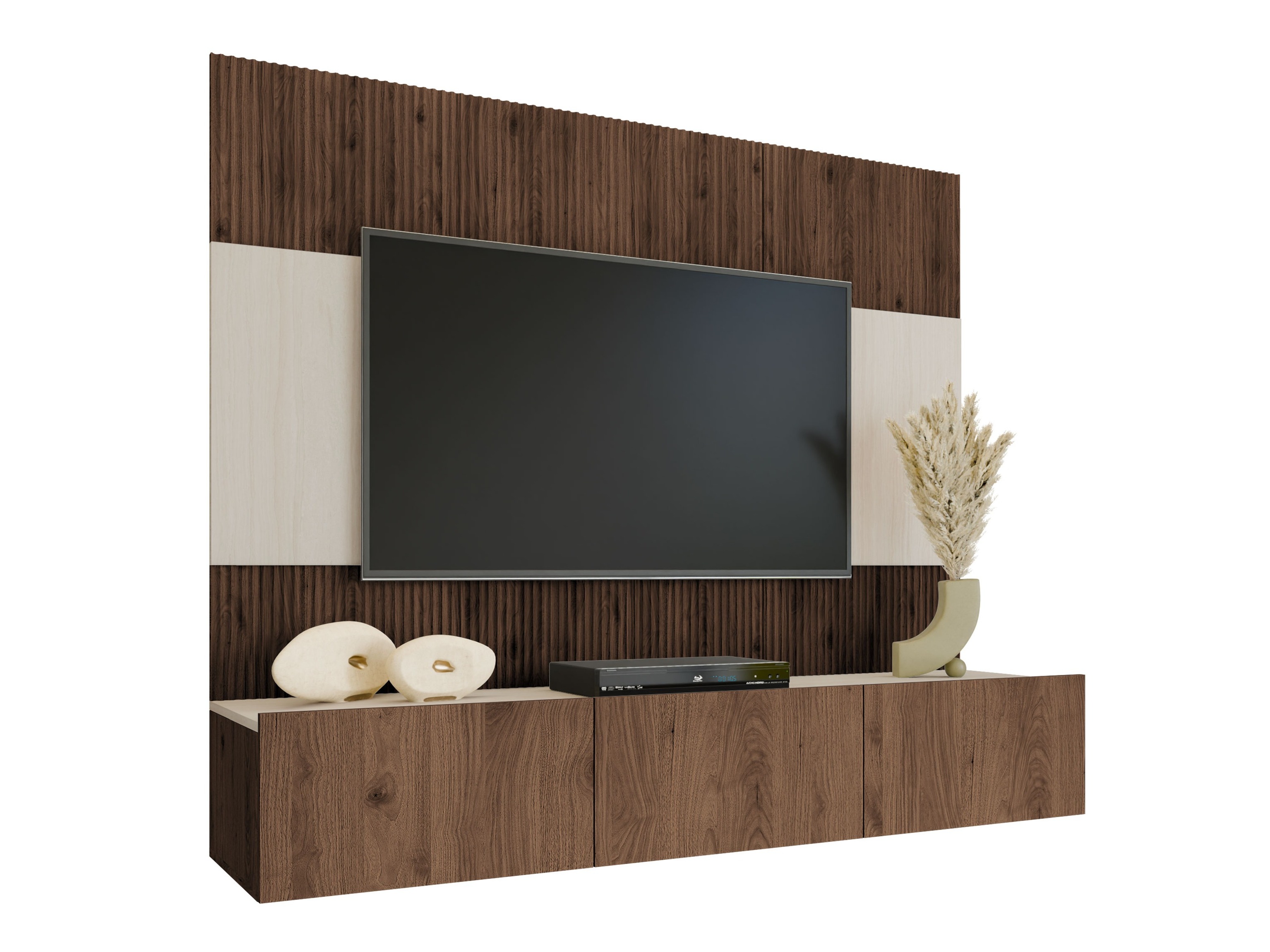 Conjunto para sala de estar Comfivo Salix (Nogueira + Claro Travertine)