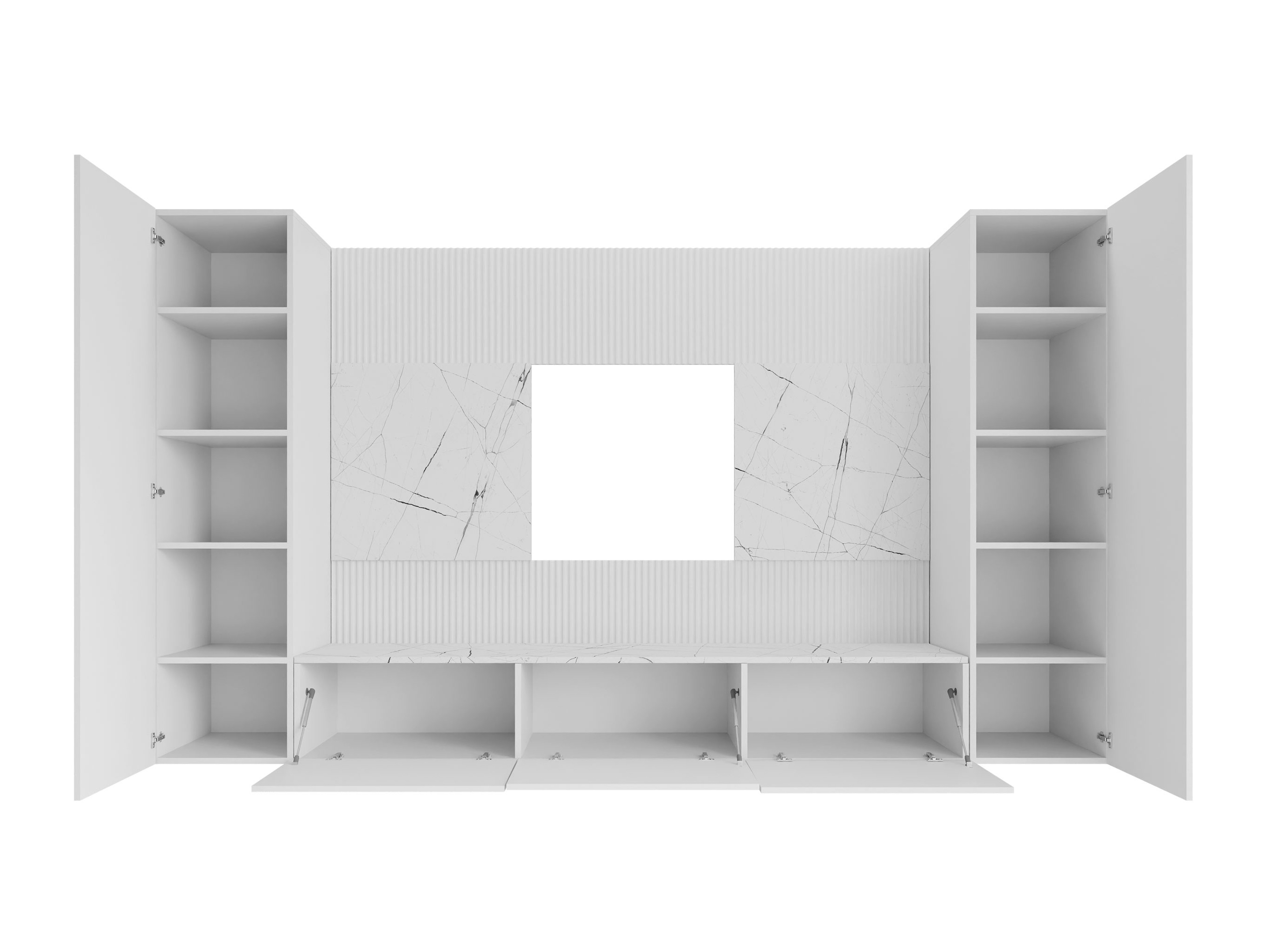 Conjunto para sala de estar Comfivo Salix V (Branco + Marmore branco)