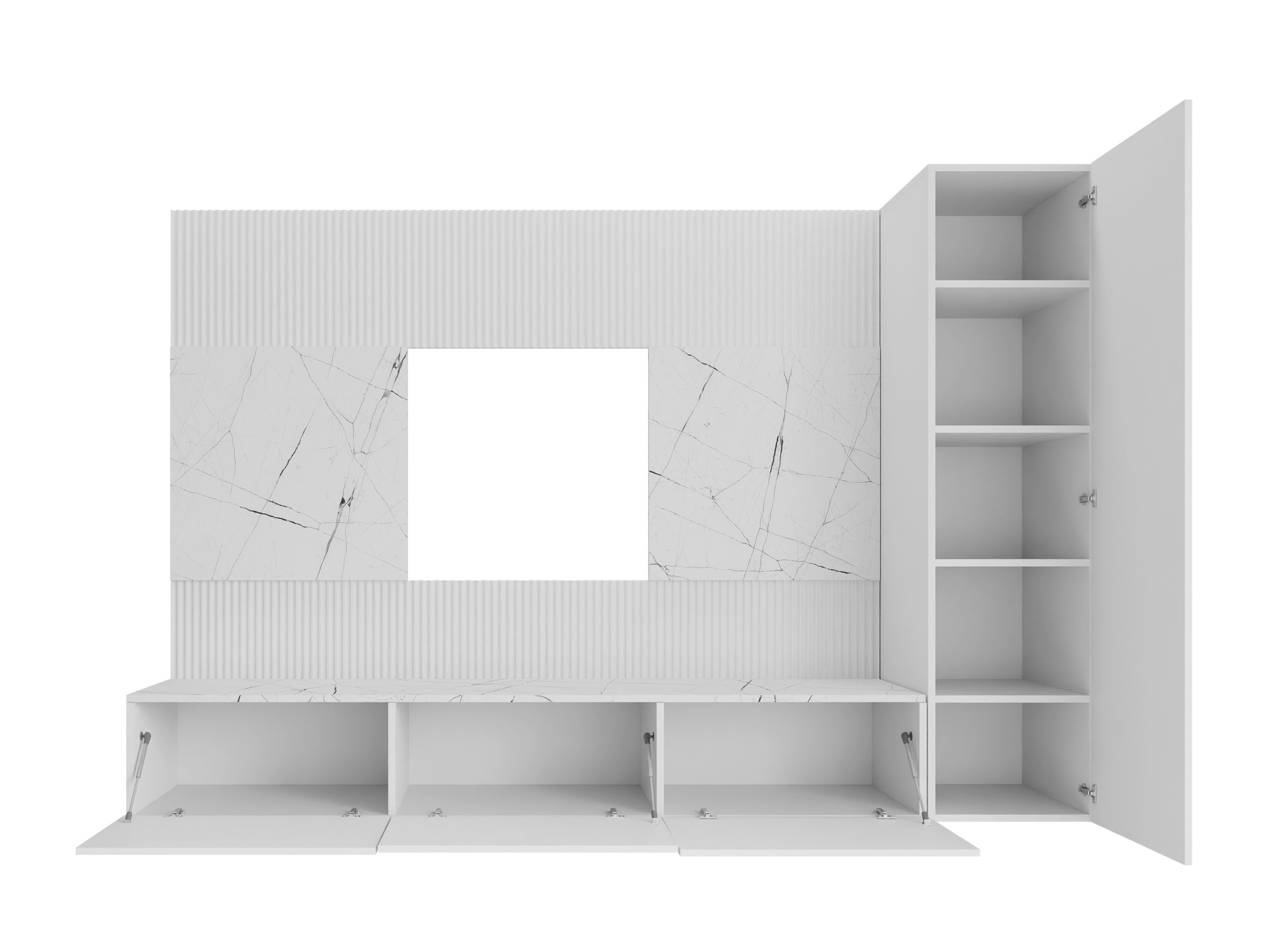 Conjunto para sala de estar Comfivo Salix VI (Branco + Marmore branco)