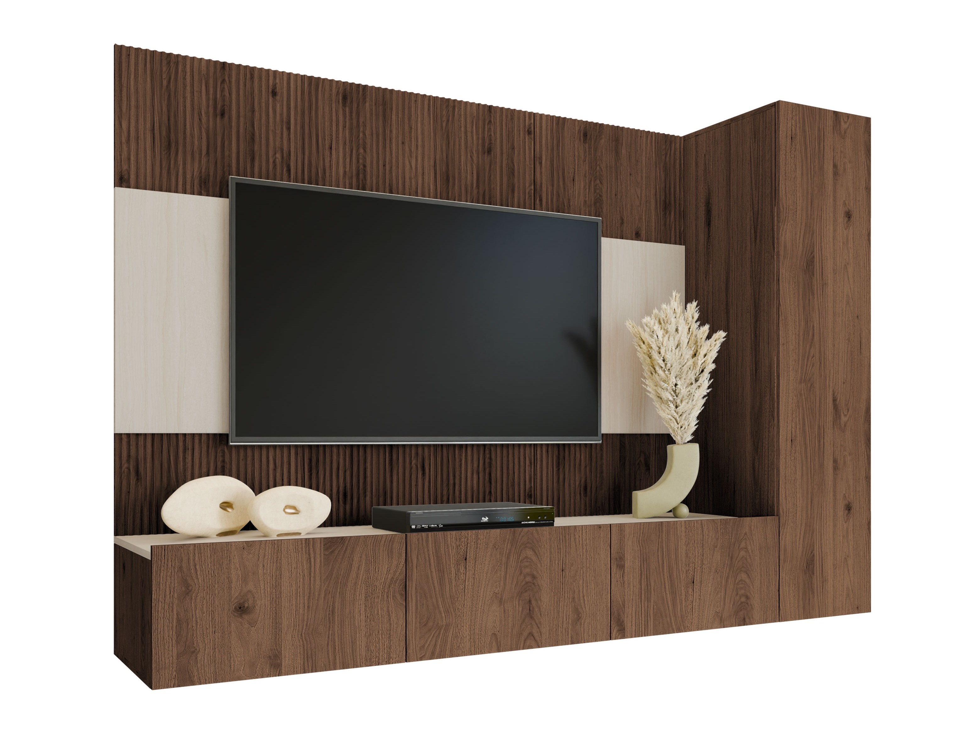 Conjunto para sala de estar Comfivo Salix VI (Nogueira + Claro Travertine)
