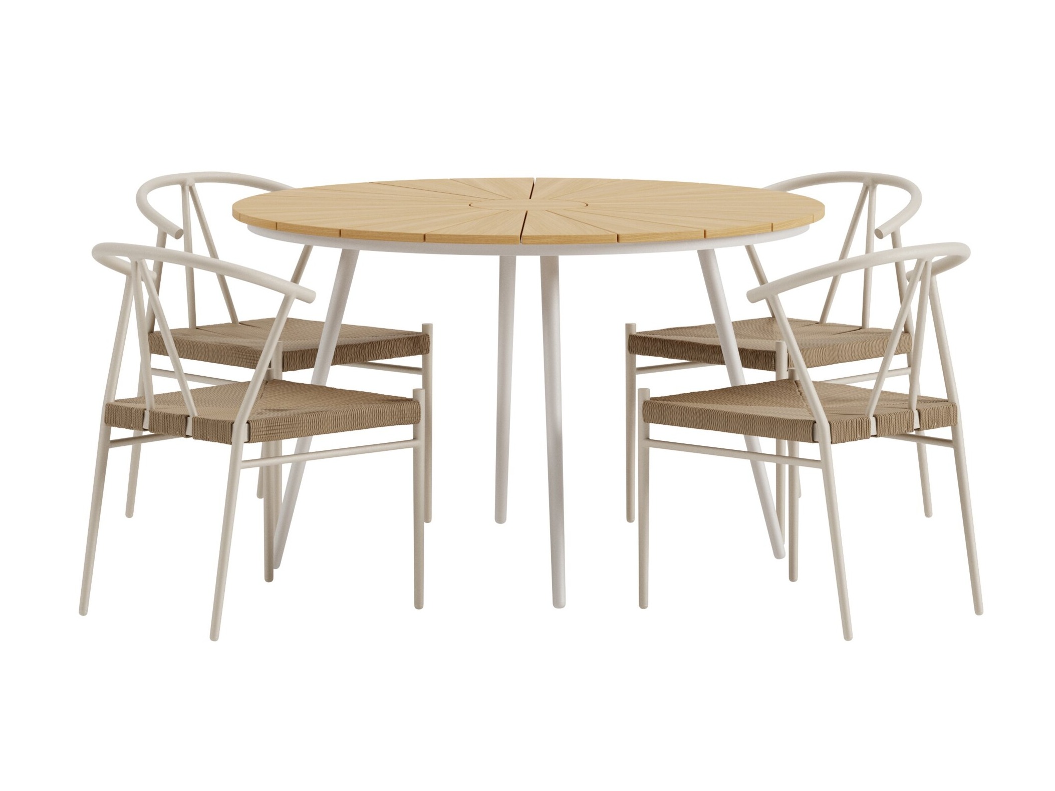 Conjunto de mesa e cadeiras Dallas 5254 (Bege + madeira clara)