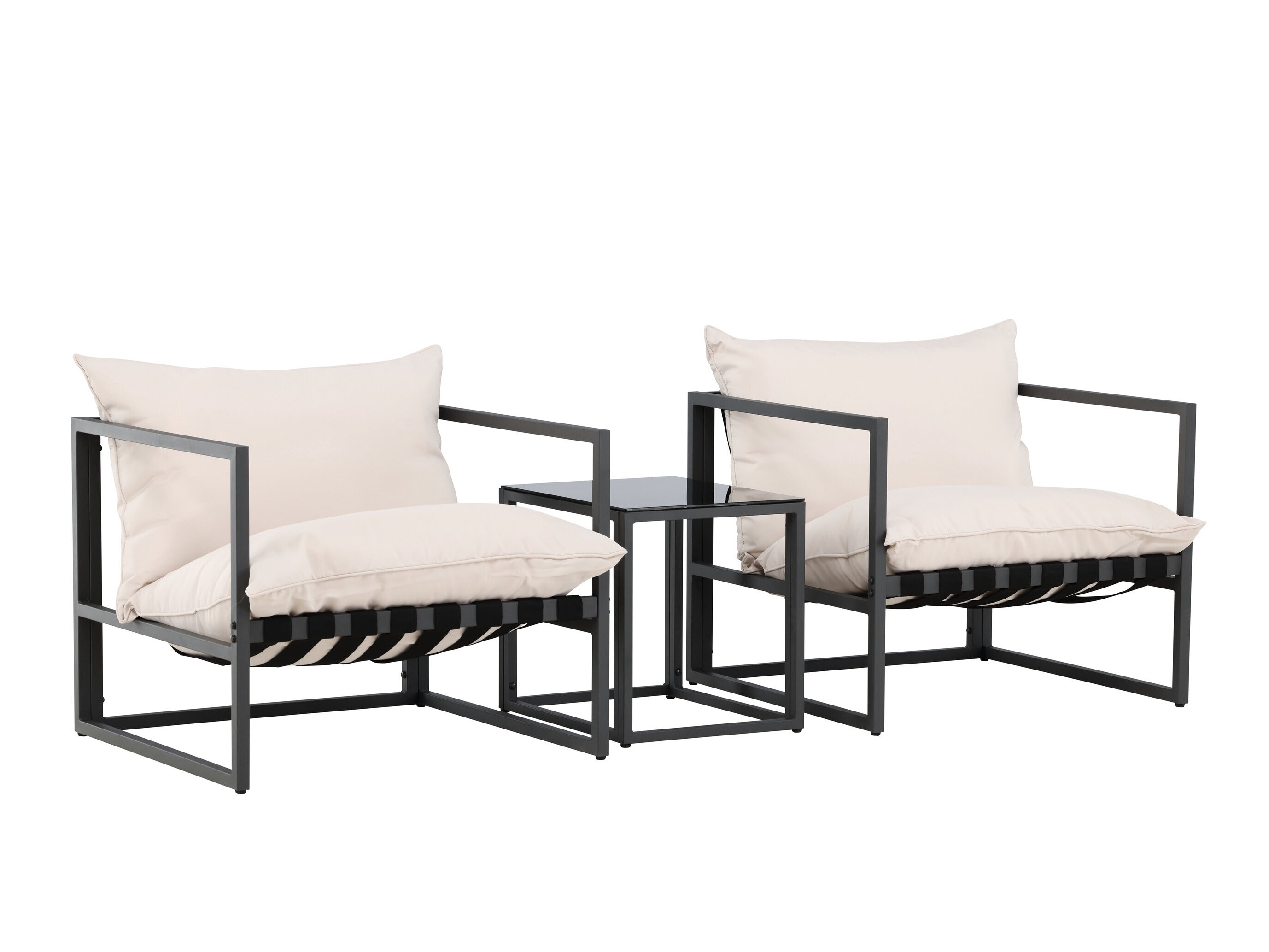Conjunto de mobiliário para o exterior Dallas 5186 (Preto + Bege)