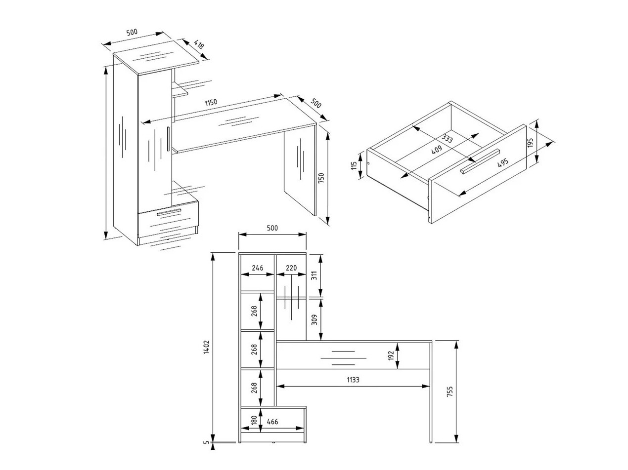 Mesa de escritório Mandeville 321 (Branco)