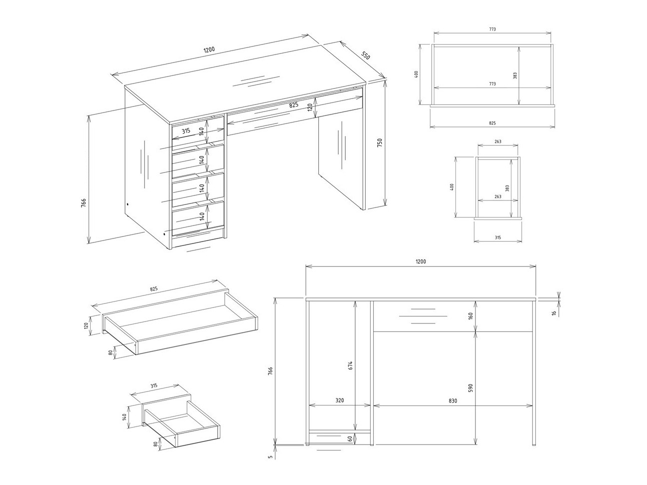 Mesa de escritório Mandeville 368