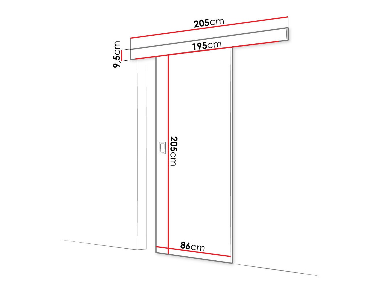Porta de correr Dover 168 (Branco)