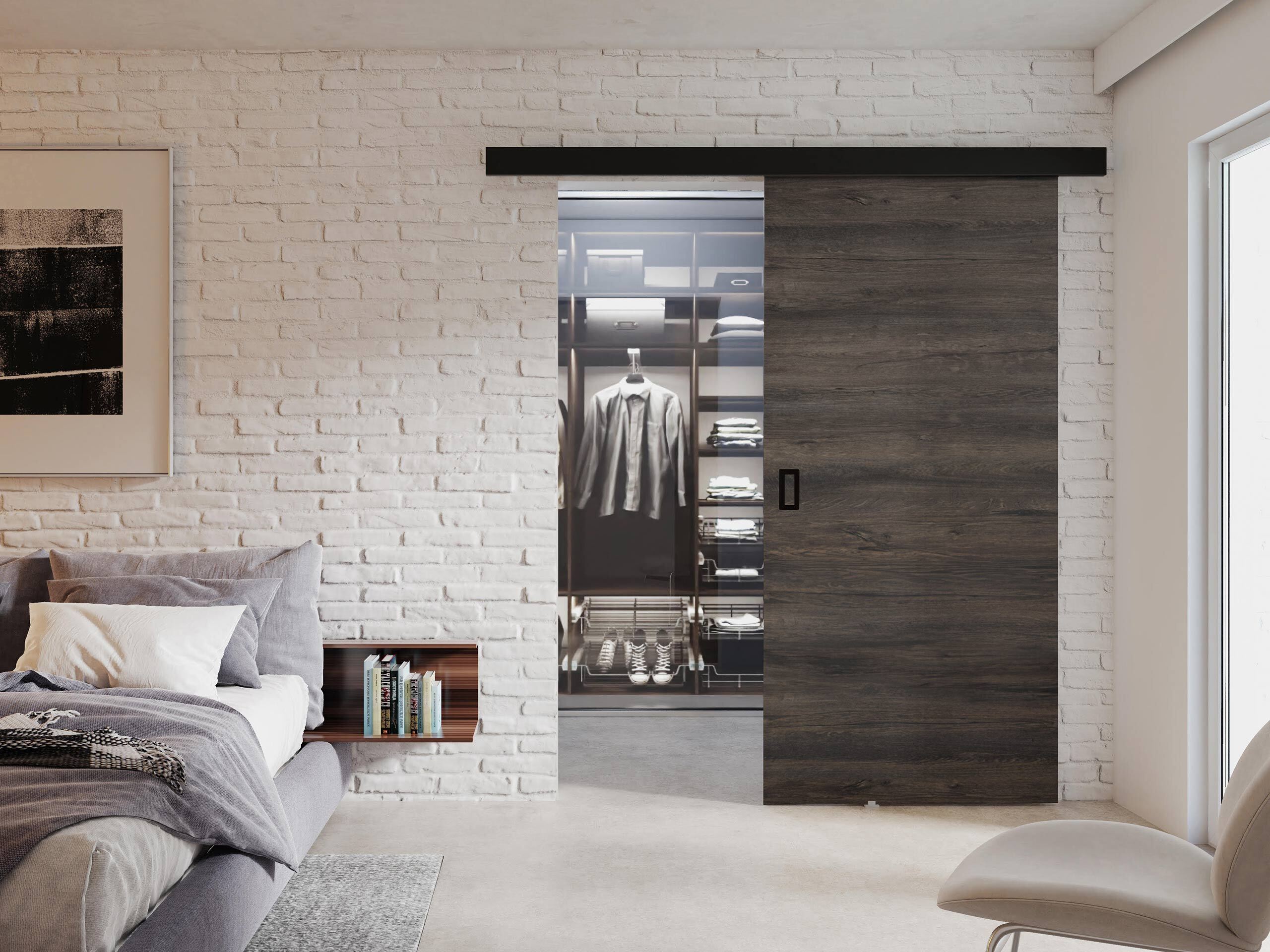 Porta de correr Dover 169 (Madeira de freixo escura)