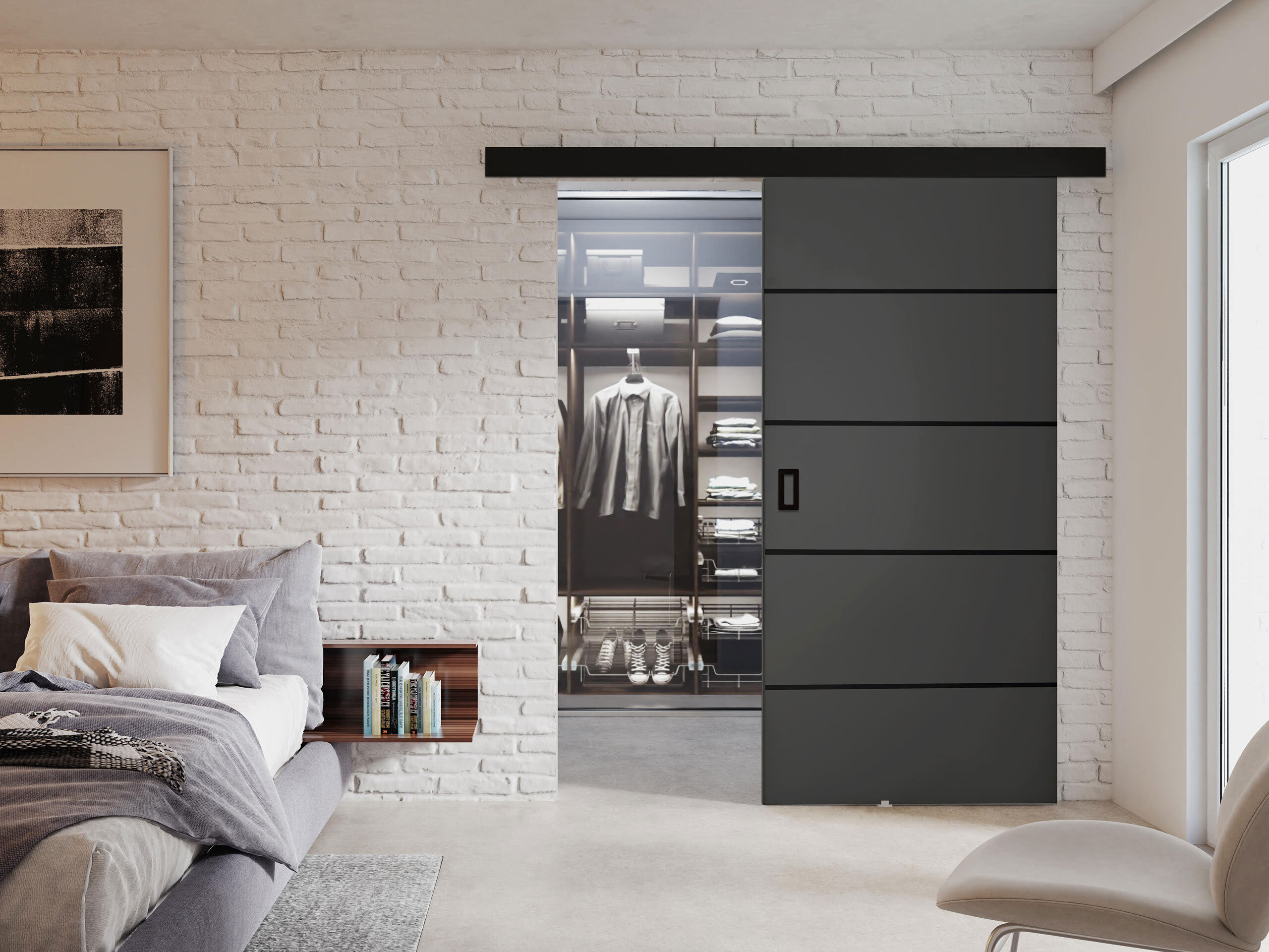 Porta de correr Dover 171 (Grafite)