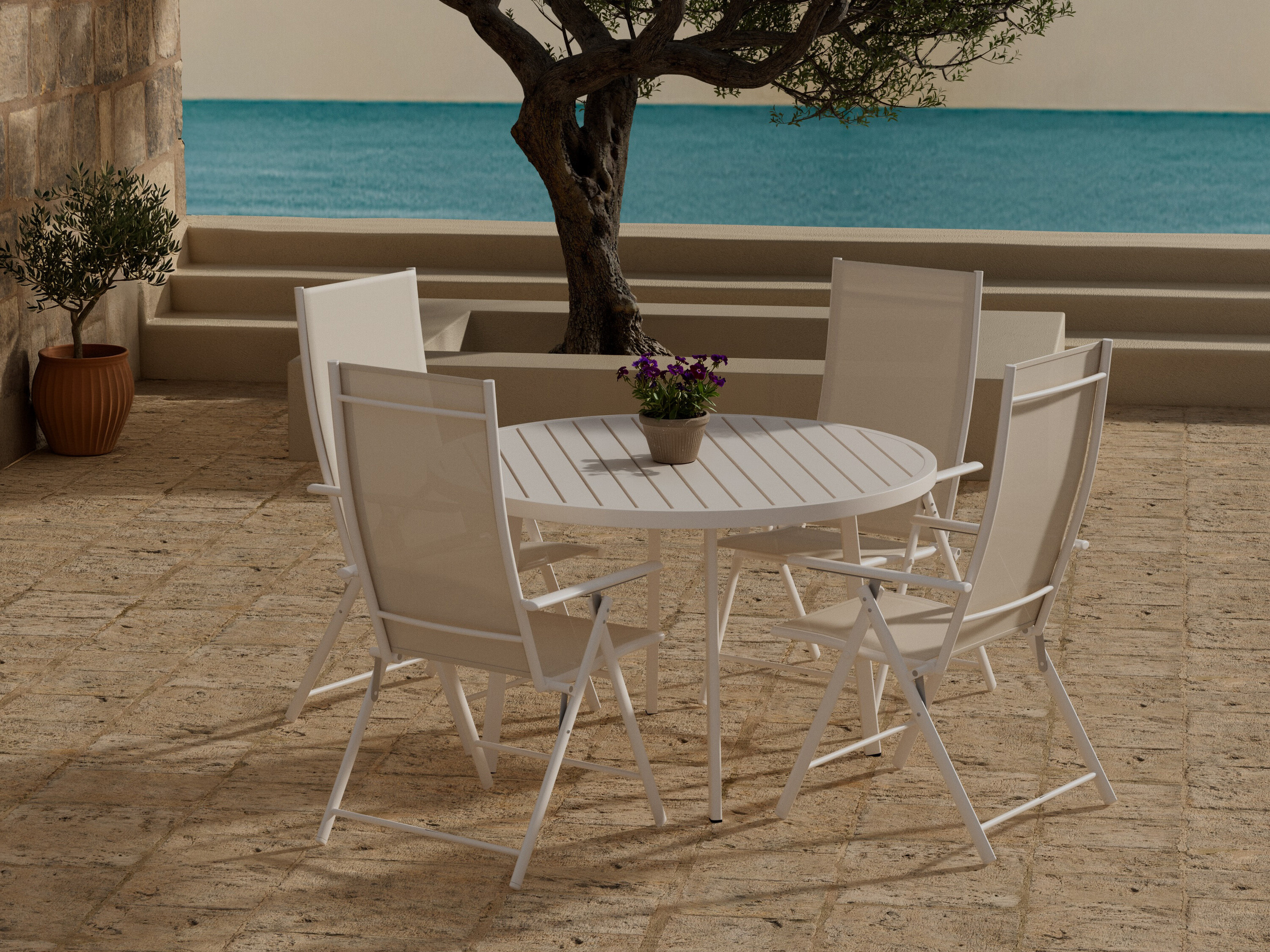 Conjunto de mesa e cadeiras Dallas 5257 (Bege)