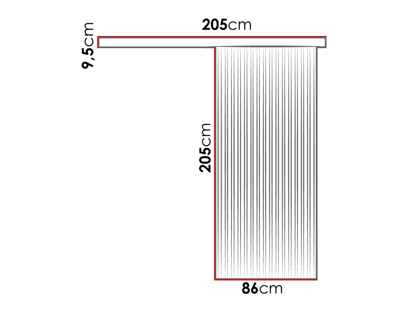 Porta de correr Dover 202 (Craft de carvalho dourado + Preto)