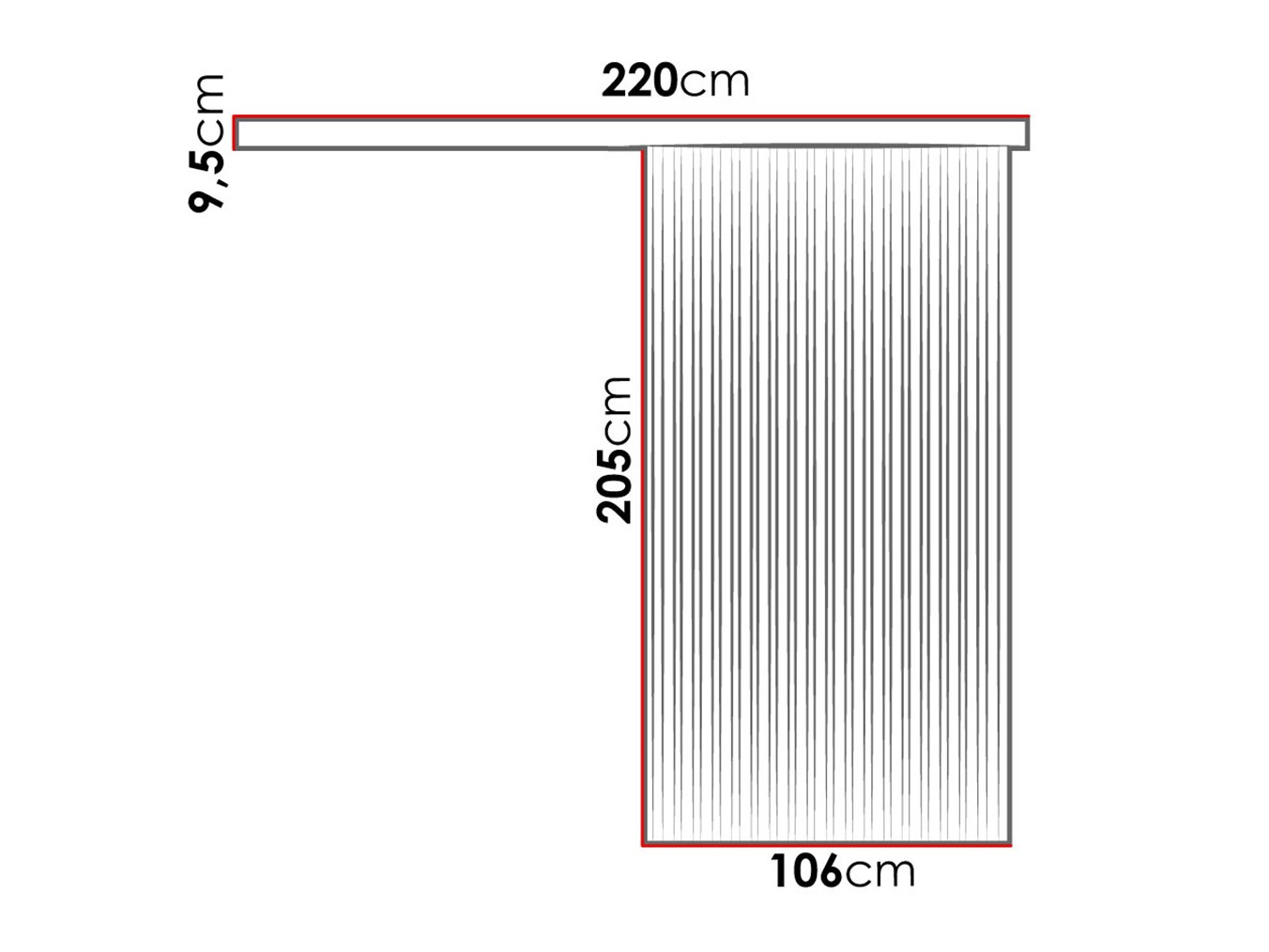 Porta de correr Dover 204 (Antracite + Preto)