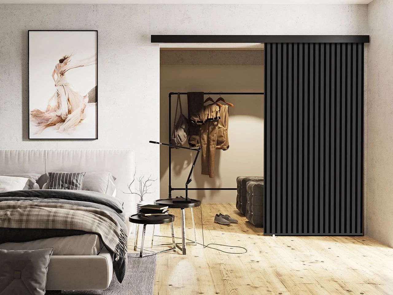 Porta de correr Dover 204 (Antracite + Preto)
