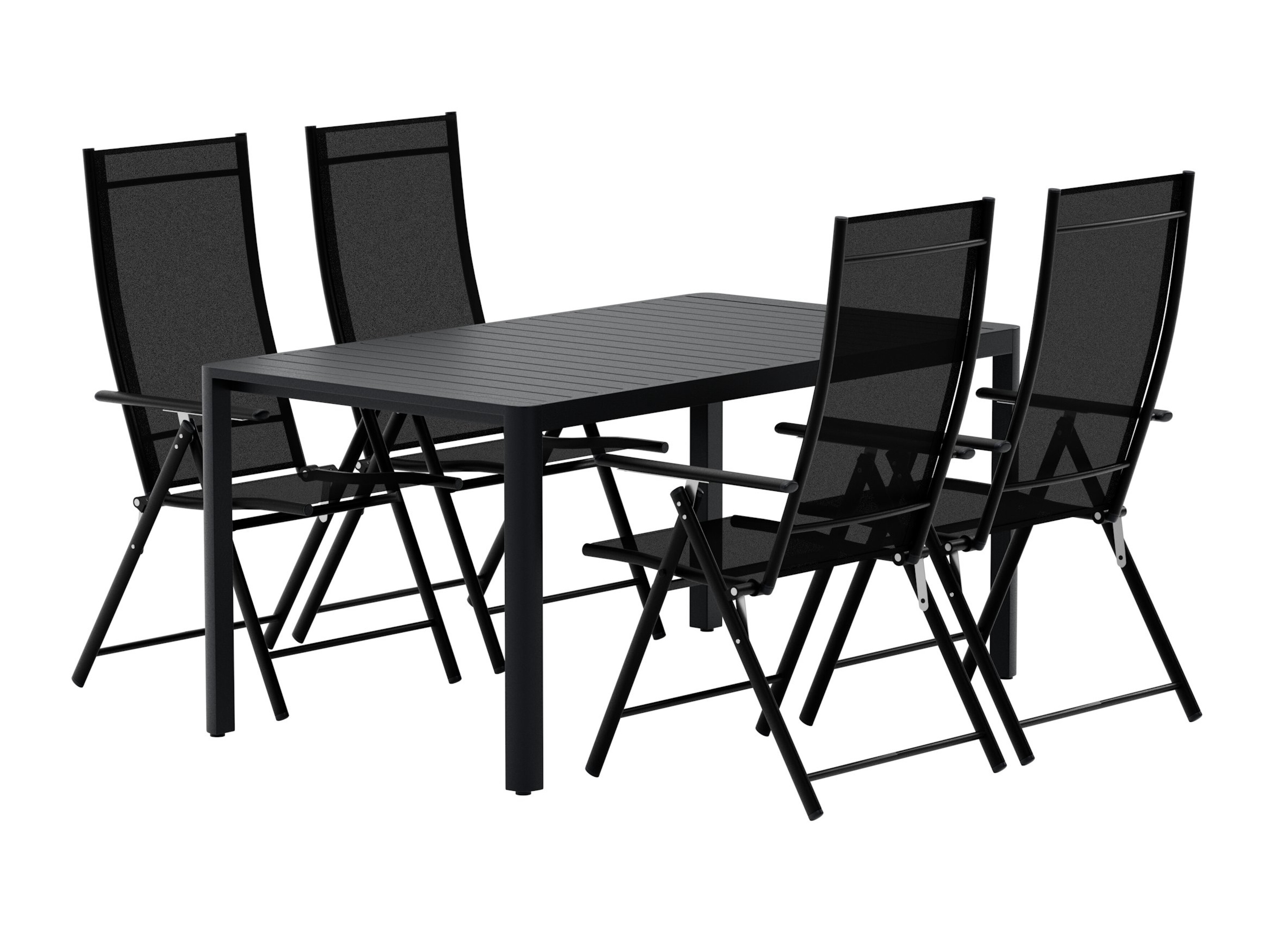 Conjunto de mesa e cadeiras Dallas 5255 (Preto)