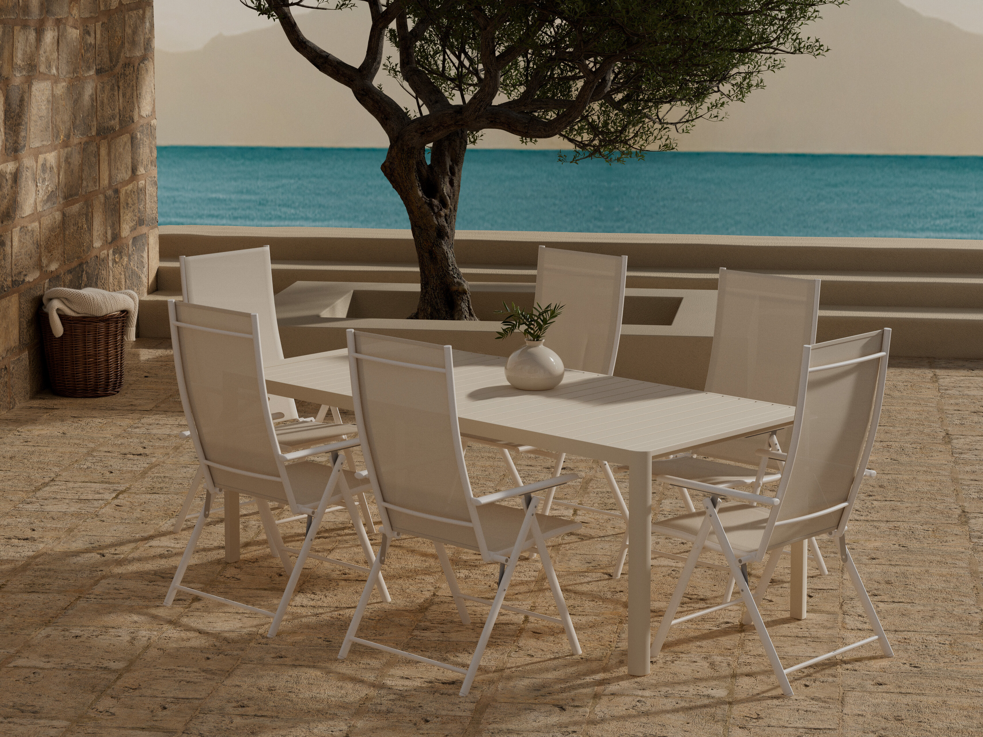 Conjunto de mesa e cadeiras Dallas 5256 (Bege)