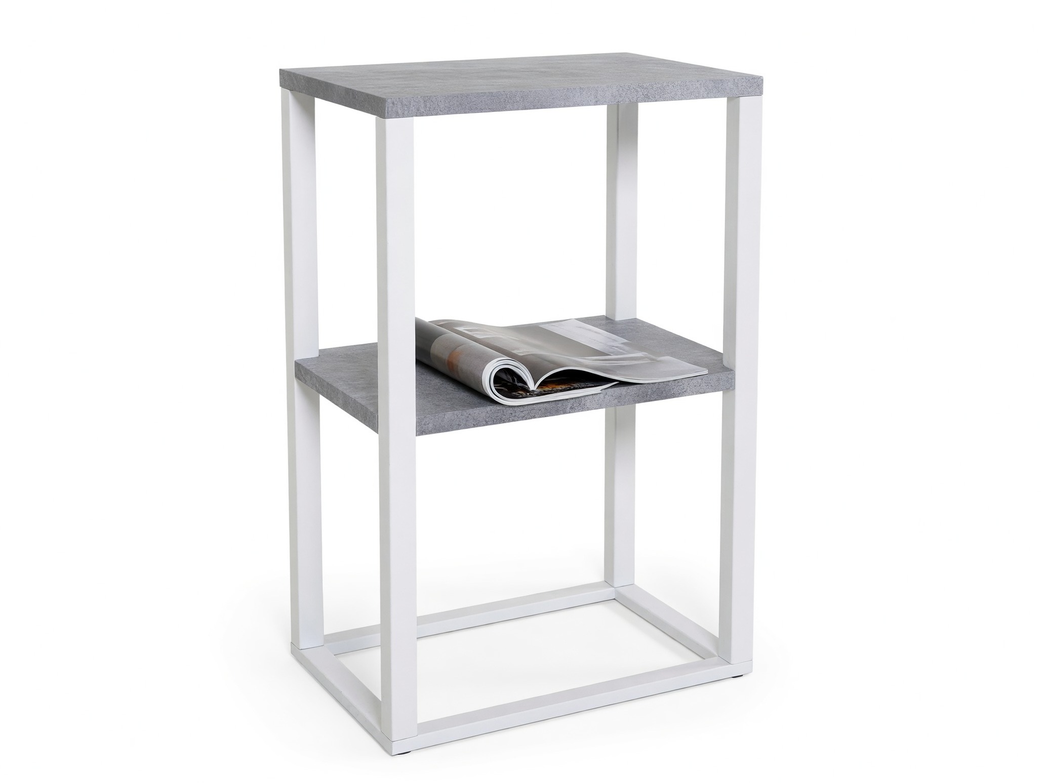 Mesa de apoio Dallas 260 (Cimento + Branco)