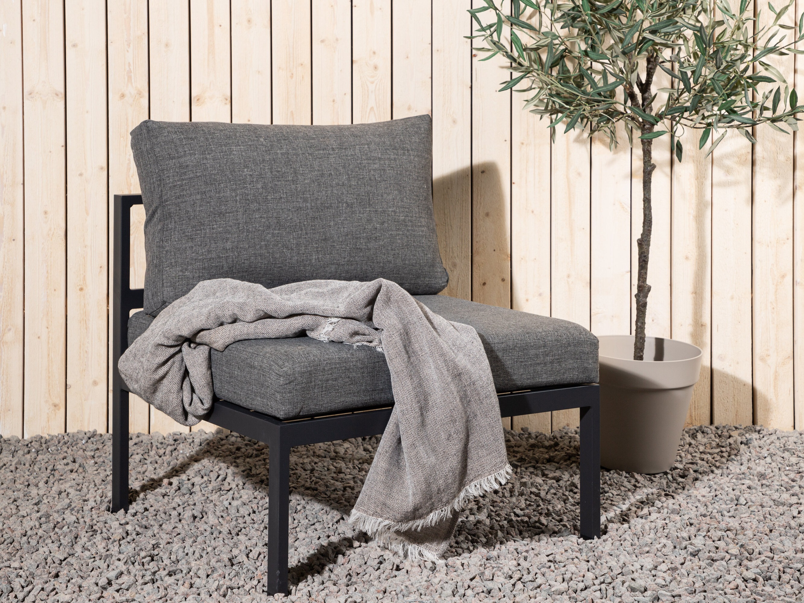 Poltrona para o exterior Camorlo 100 (Cinzento + Preto)