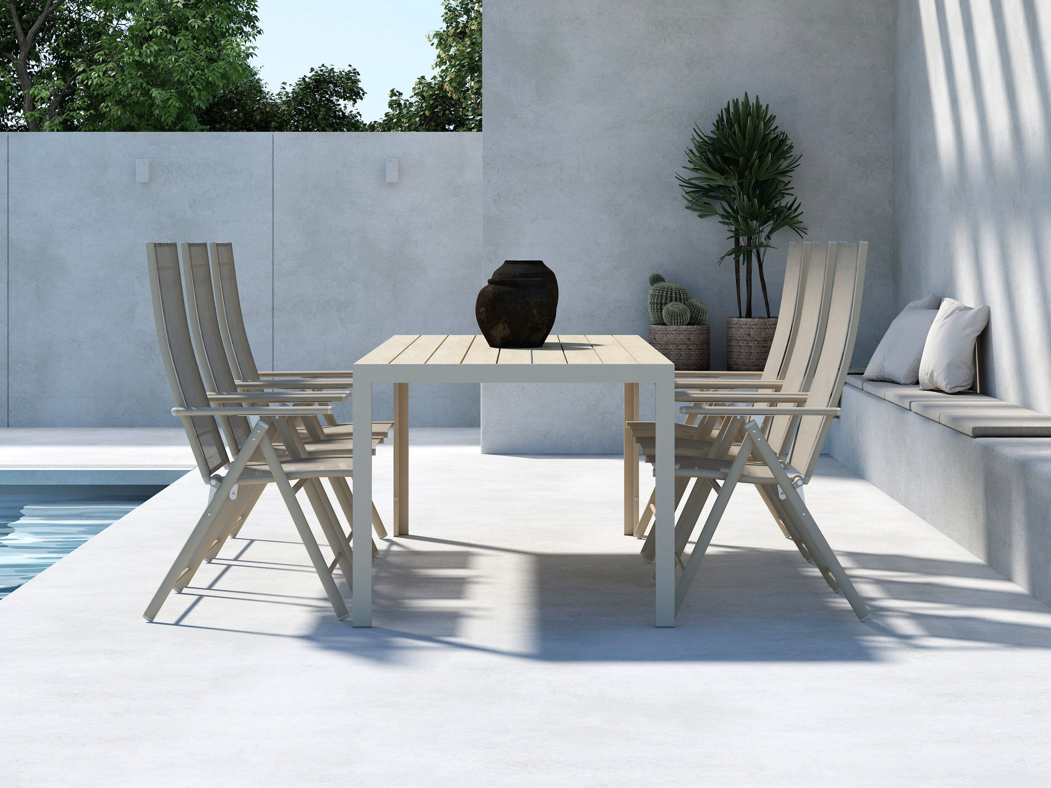 Conjunto de mesa e cadeiras Dallas 5263 (Bege)