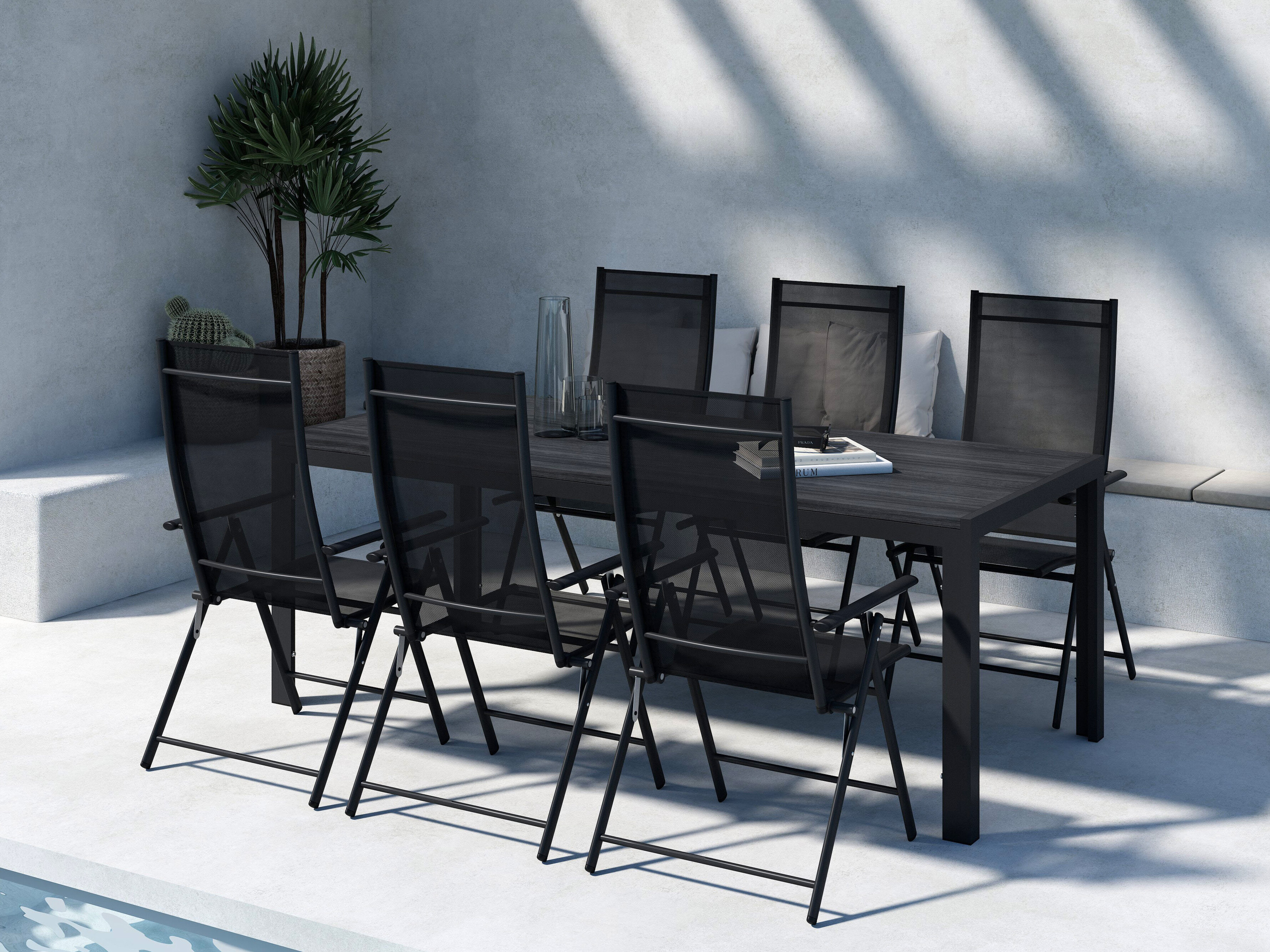 Conjunto de mesa e cadeiras Dallas 5263 (Preto)