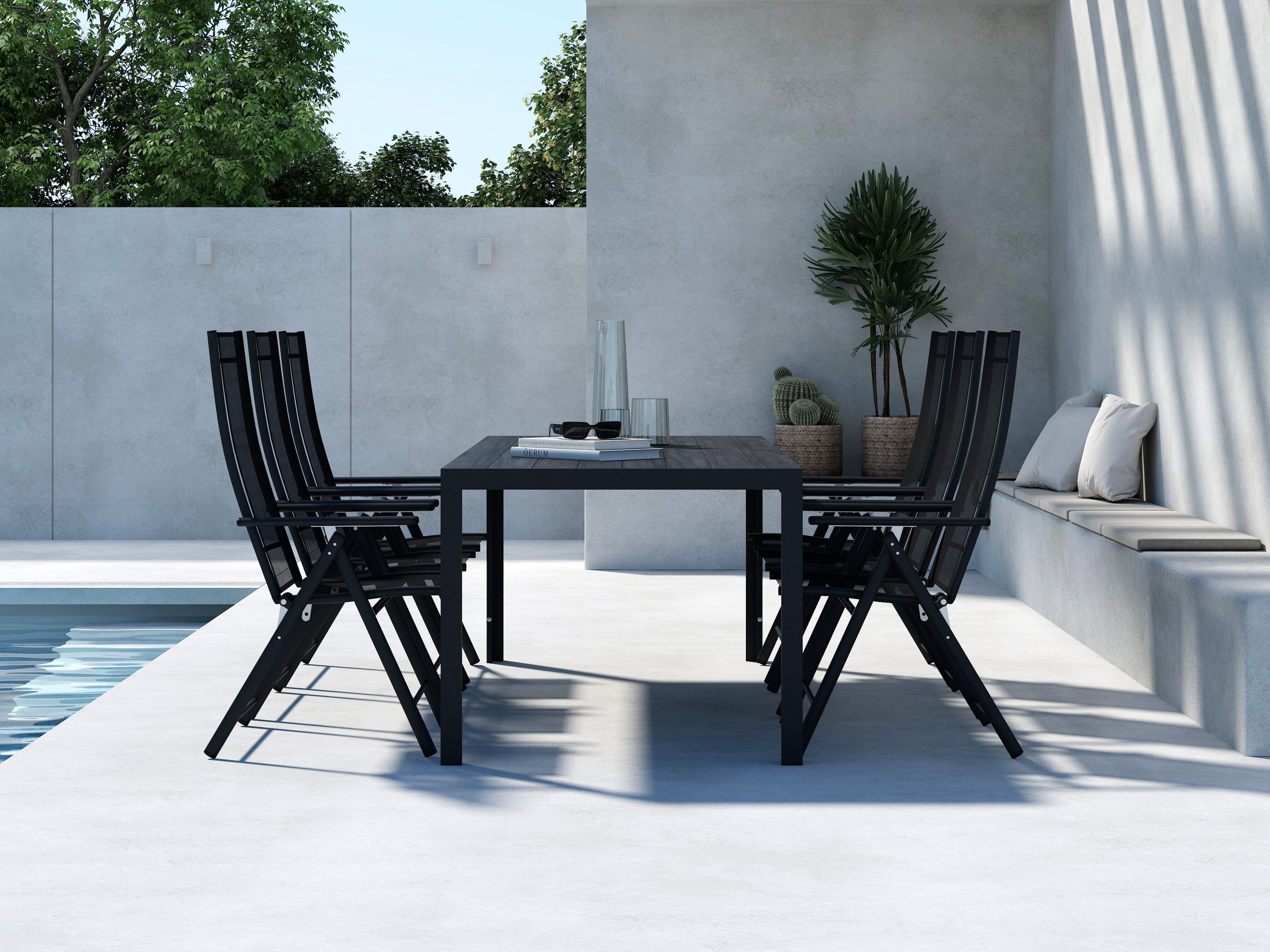 Conjunto de mesa e cadeiras Dallas 5263 (Preto)