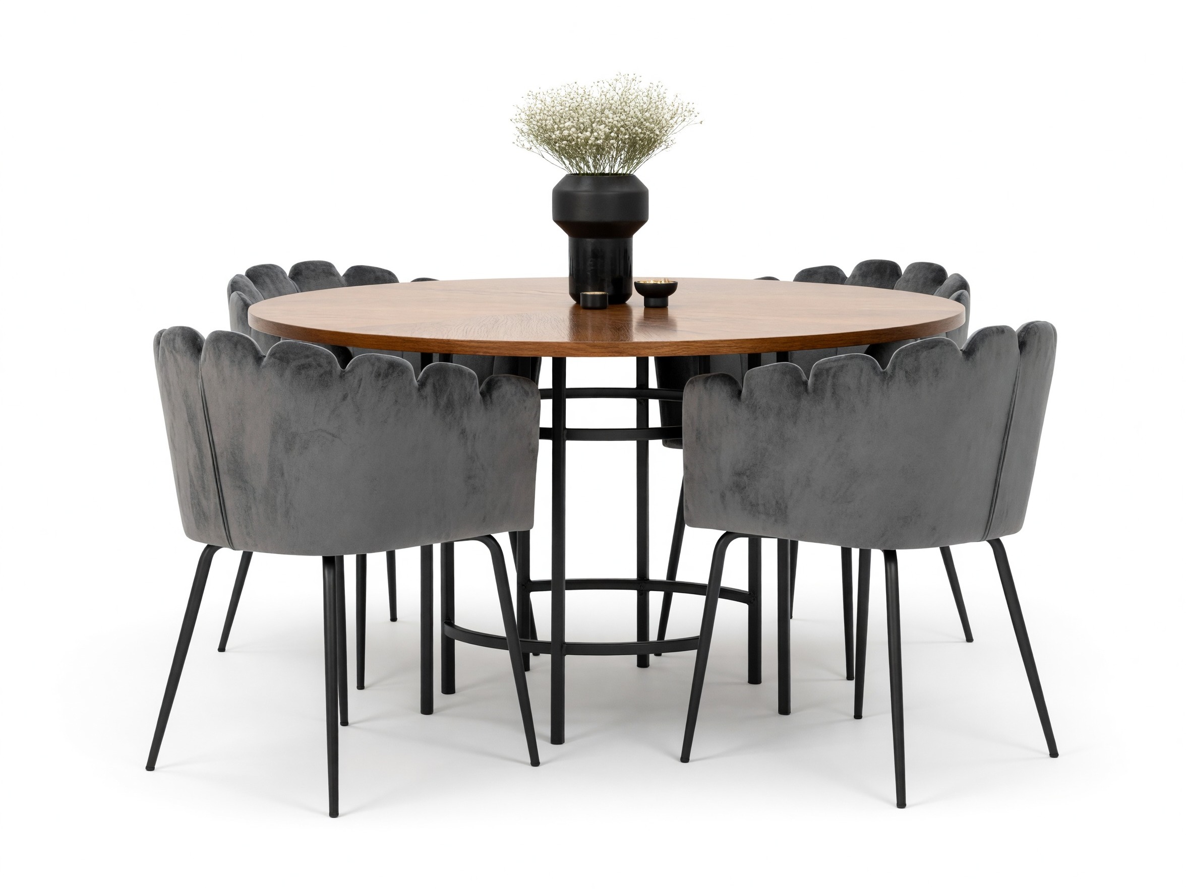 Conjunto para refeições Dallas 310 (Cinzento + Preto)