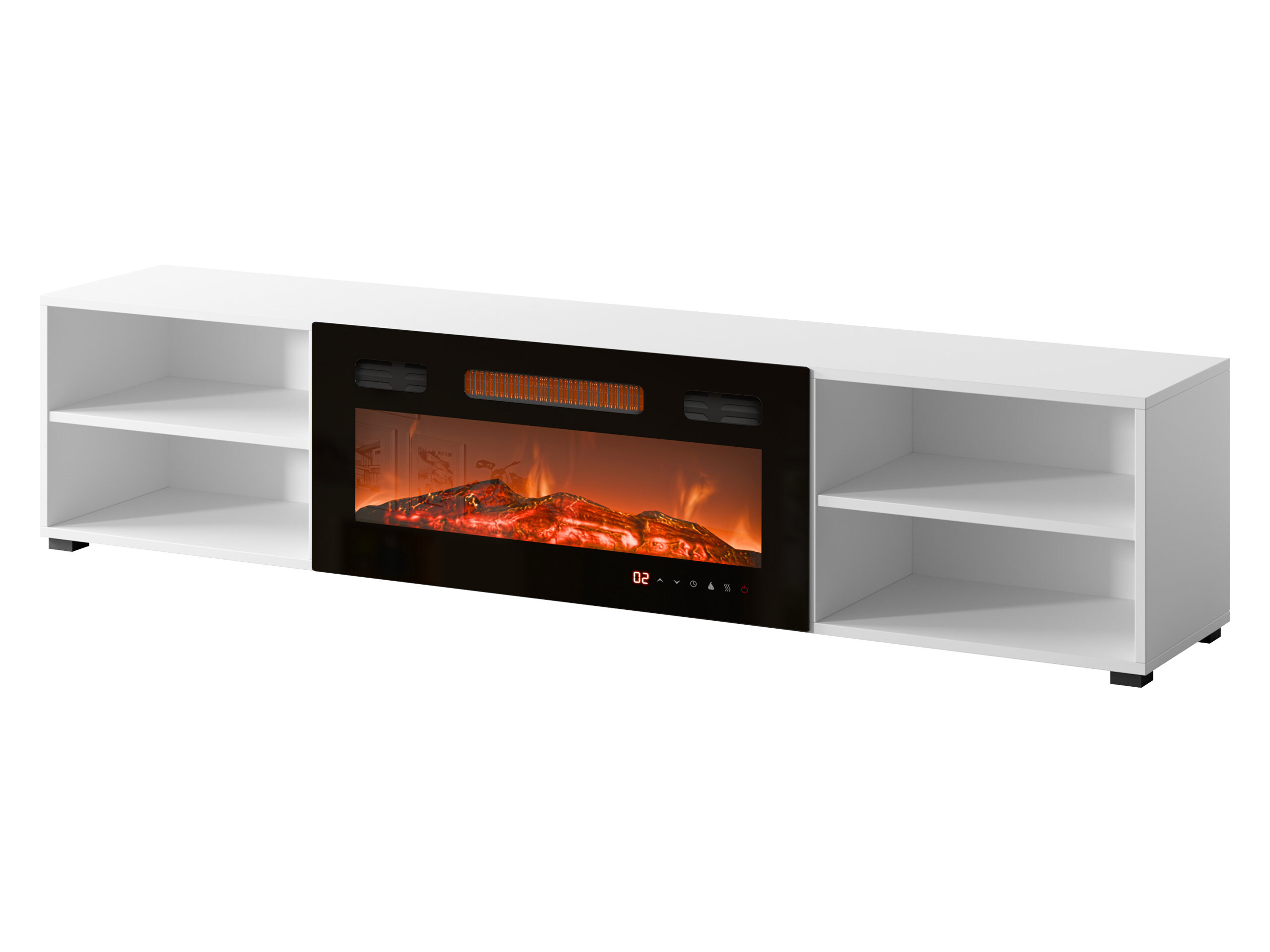 Móvel de TV Charlotte 190 (Branco + Preto)