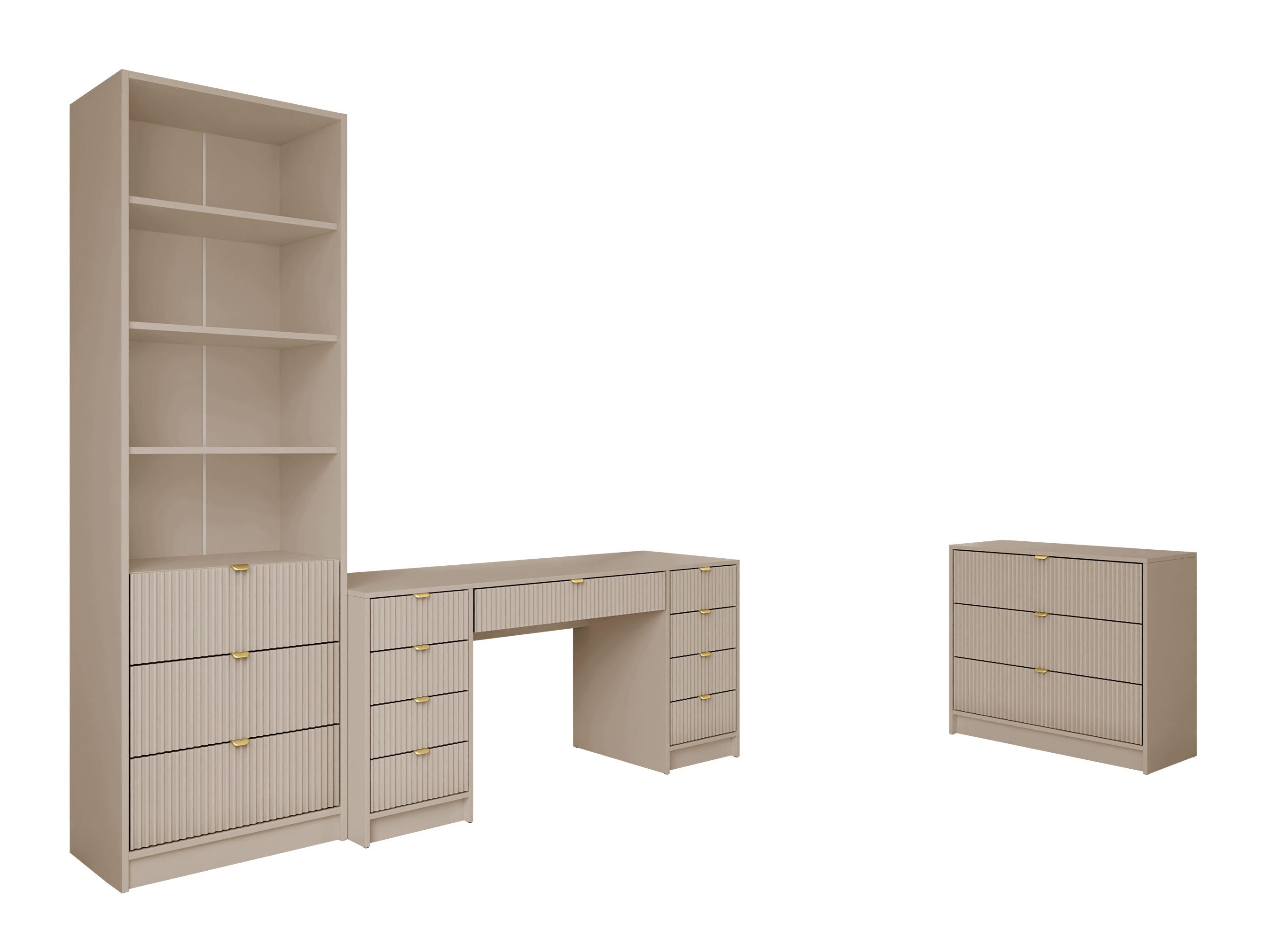Conjunto para escritório em casa Comfivo Papilio V (Bege)