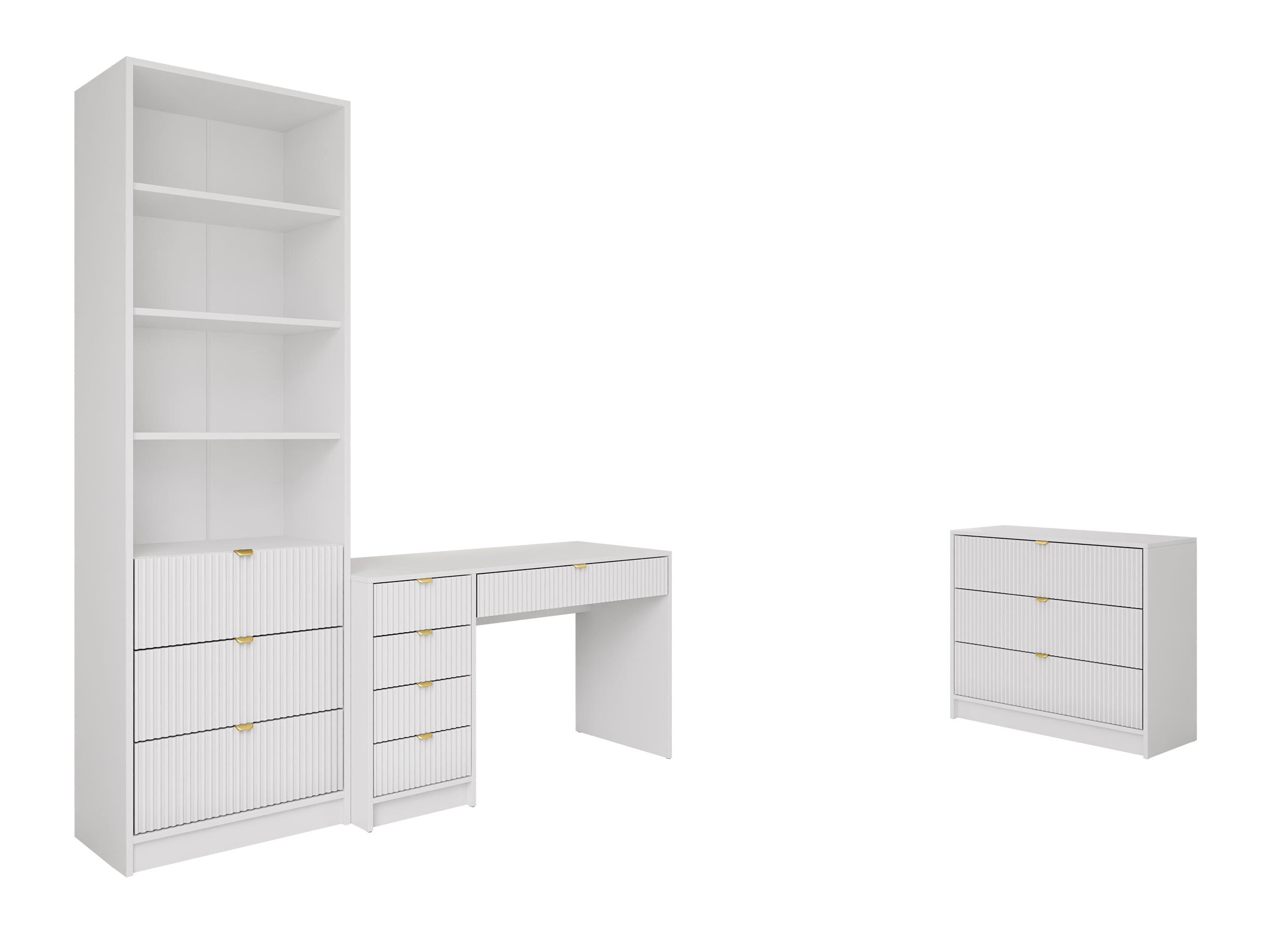 Conjunto para escritório em casa Comfivo Papilio V (Branco)