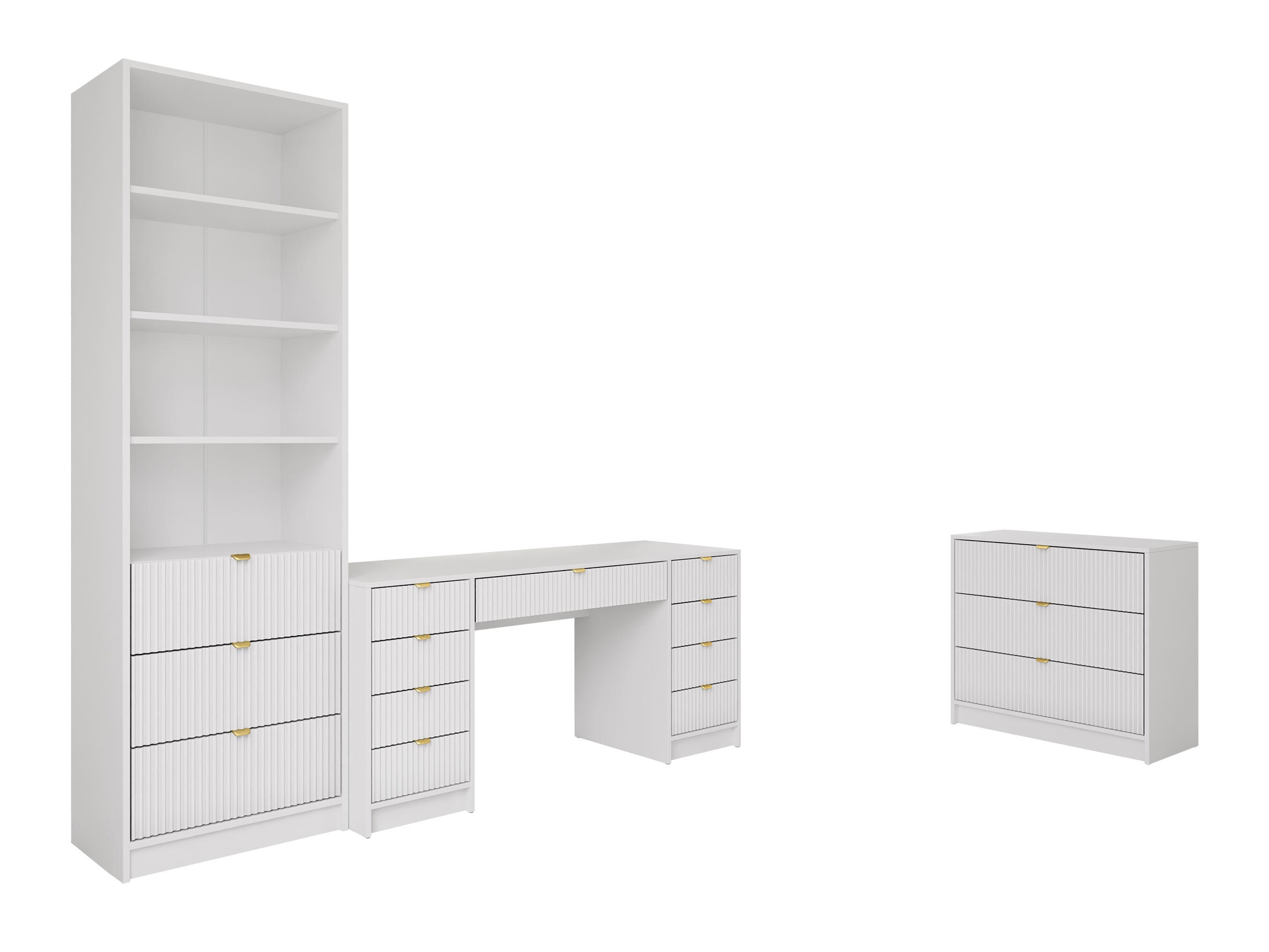Conjunto para escritório em casa Comfivo Papilio VI (Branco)