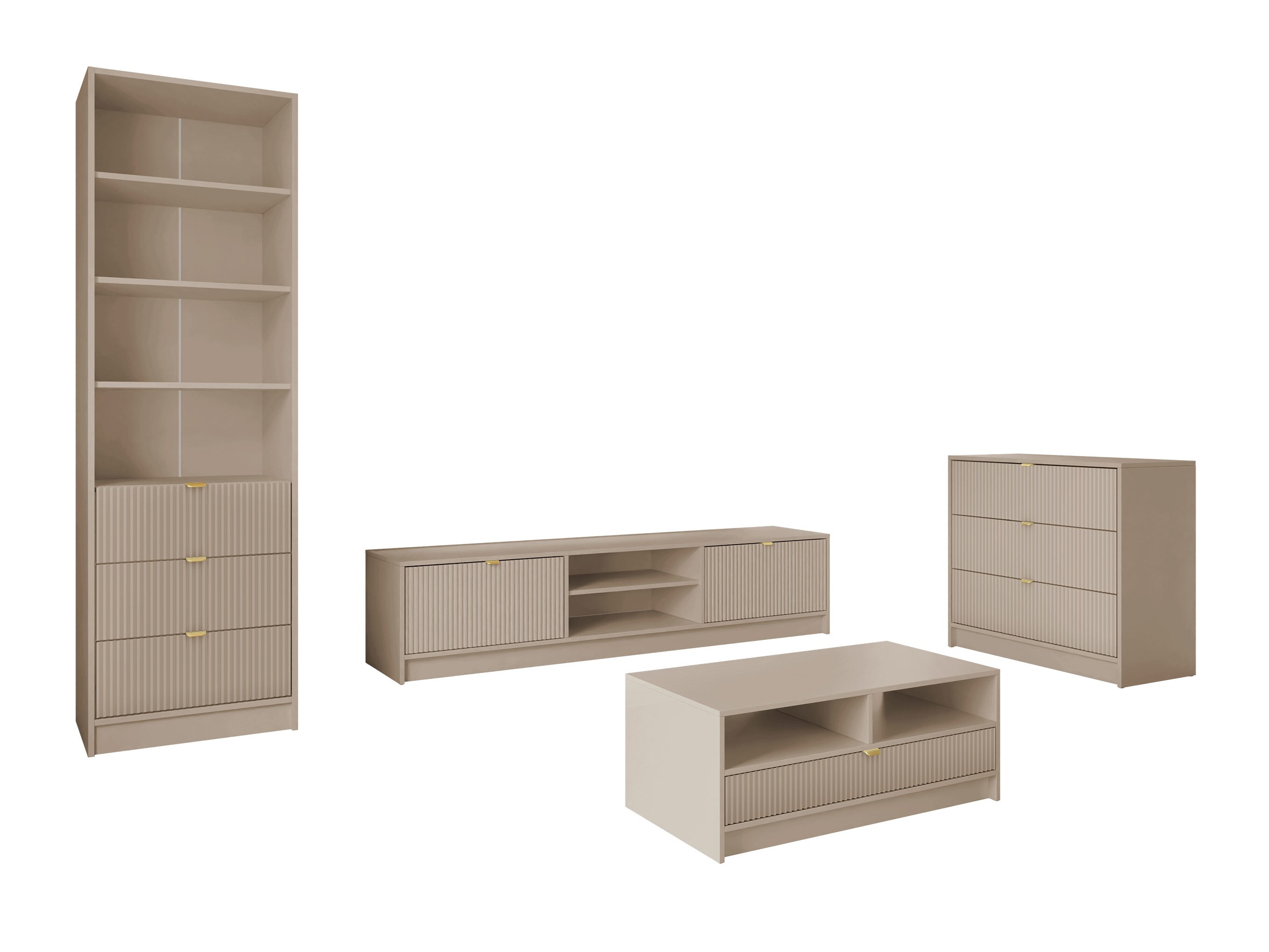 Conjunto para sala de estar Comfivo Papilio VII (Bege)