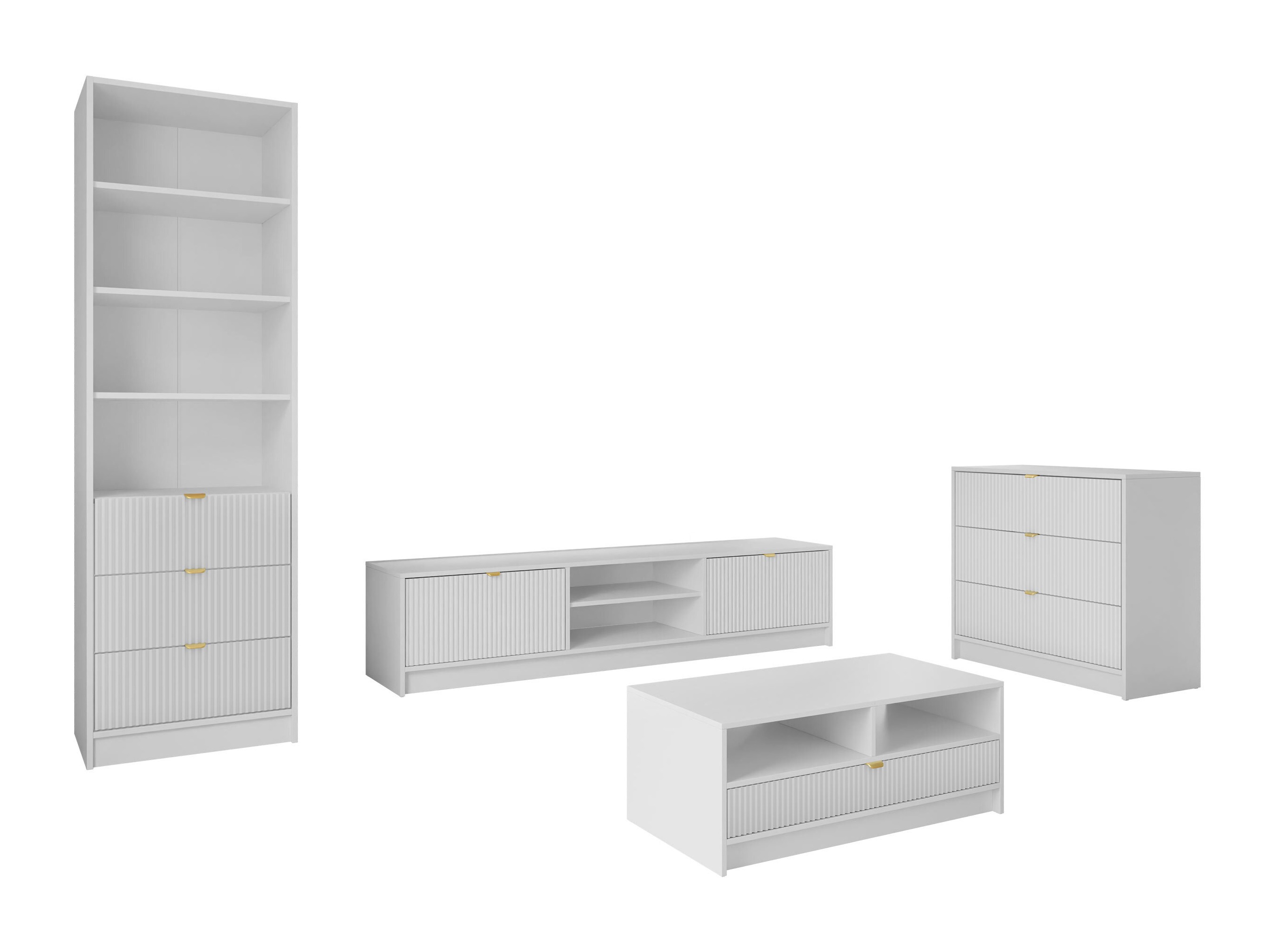 Conjunto para sala de estar Comfivo Papilio VII (Branco)