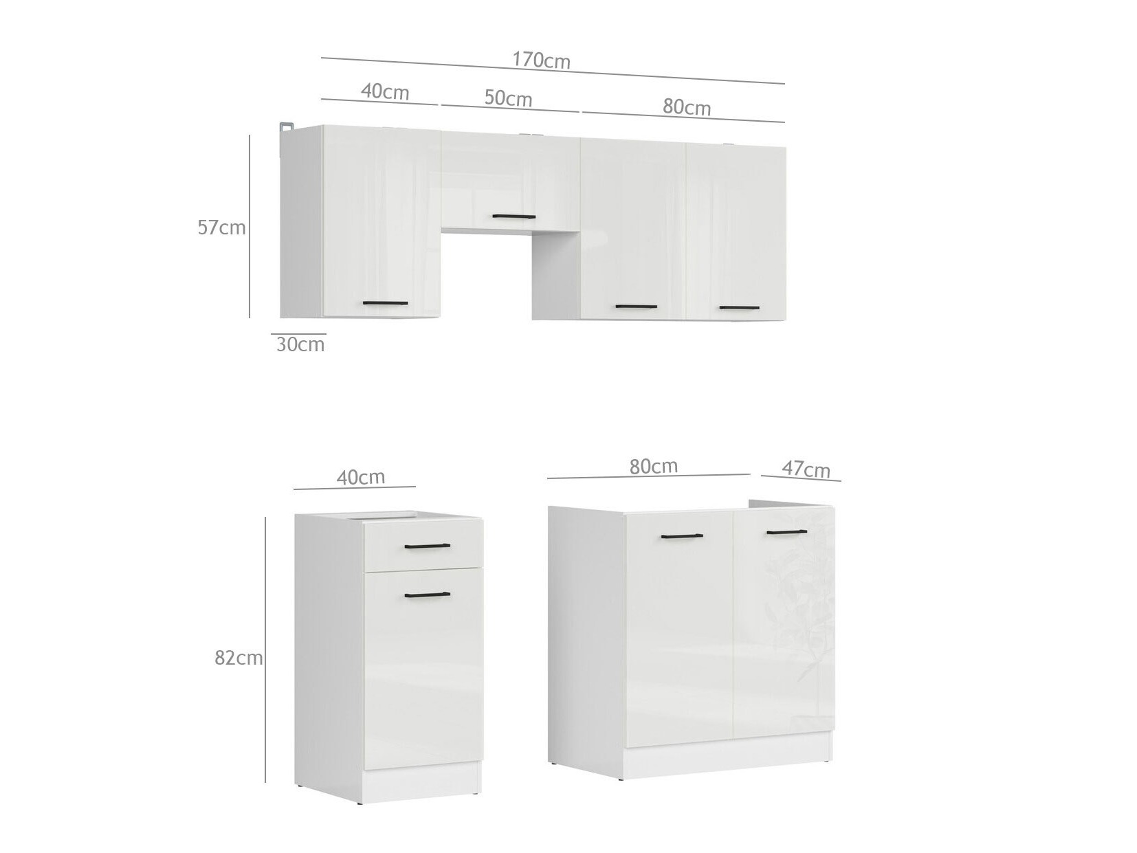 Conjunto de cozinha modular Line Grey 117