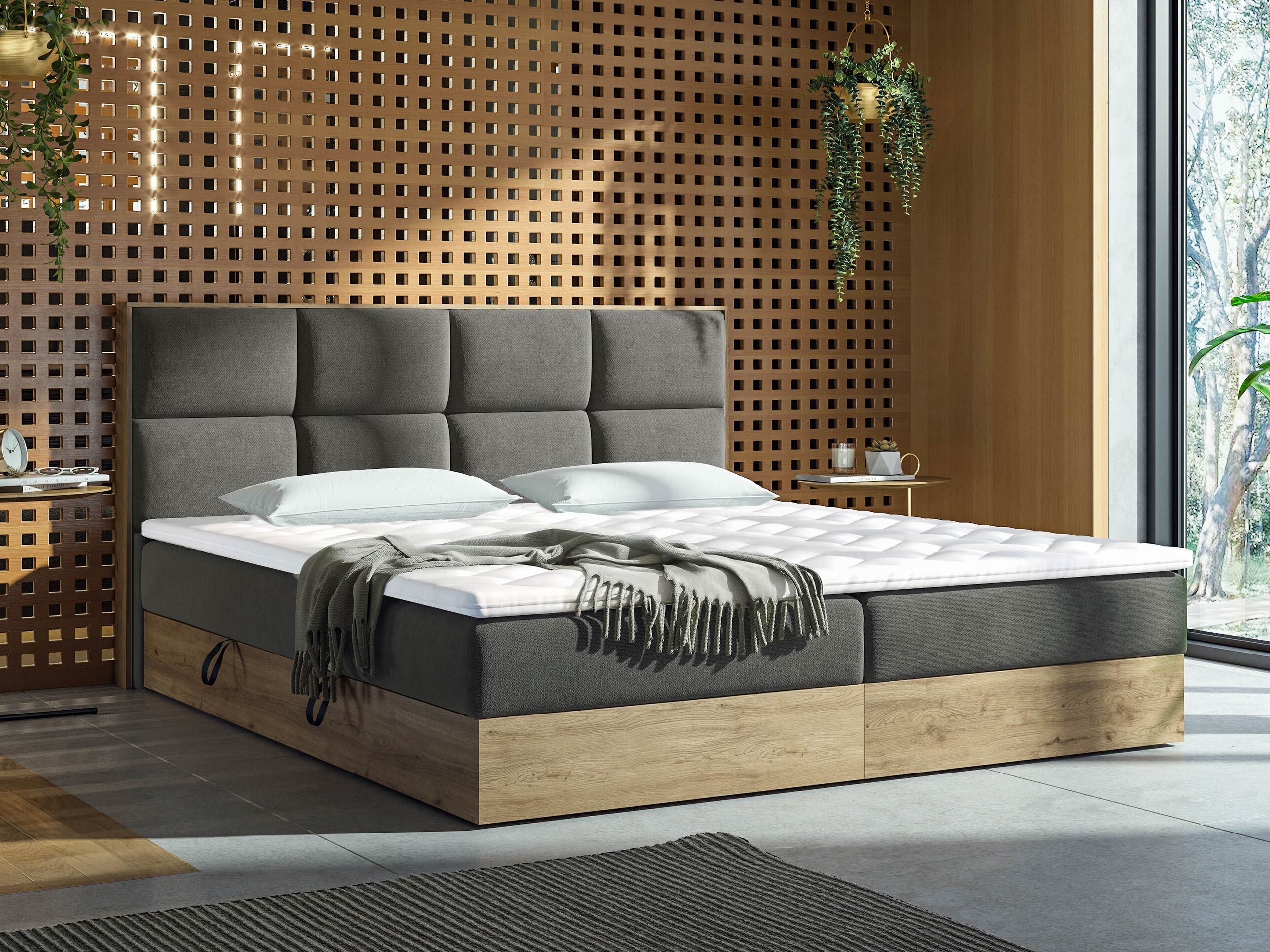 Cama continental ComfiDream Miraena (Carvalho dourado + Soro 97)