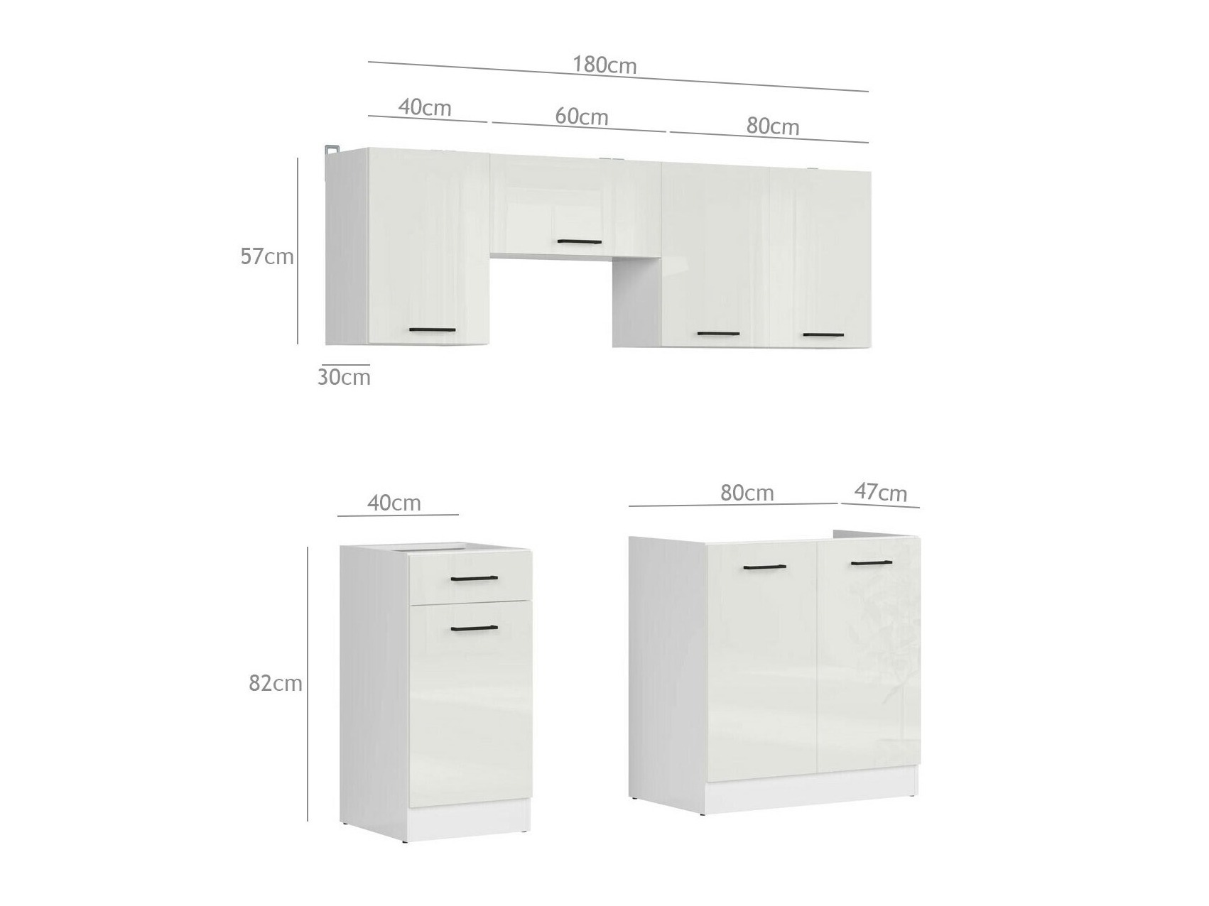 Conjunto de cozinha modular Boston 750