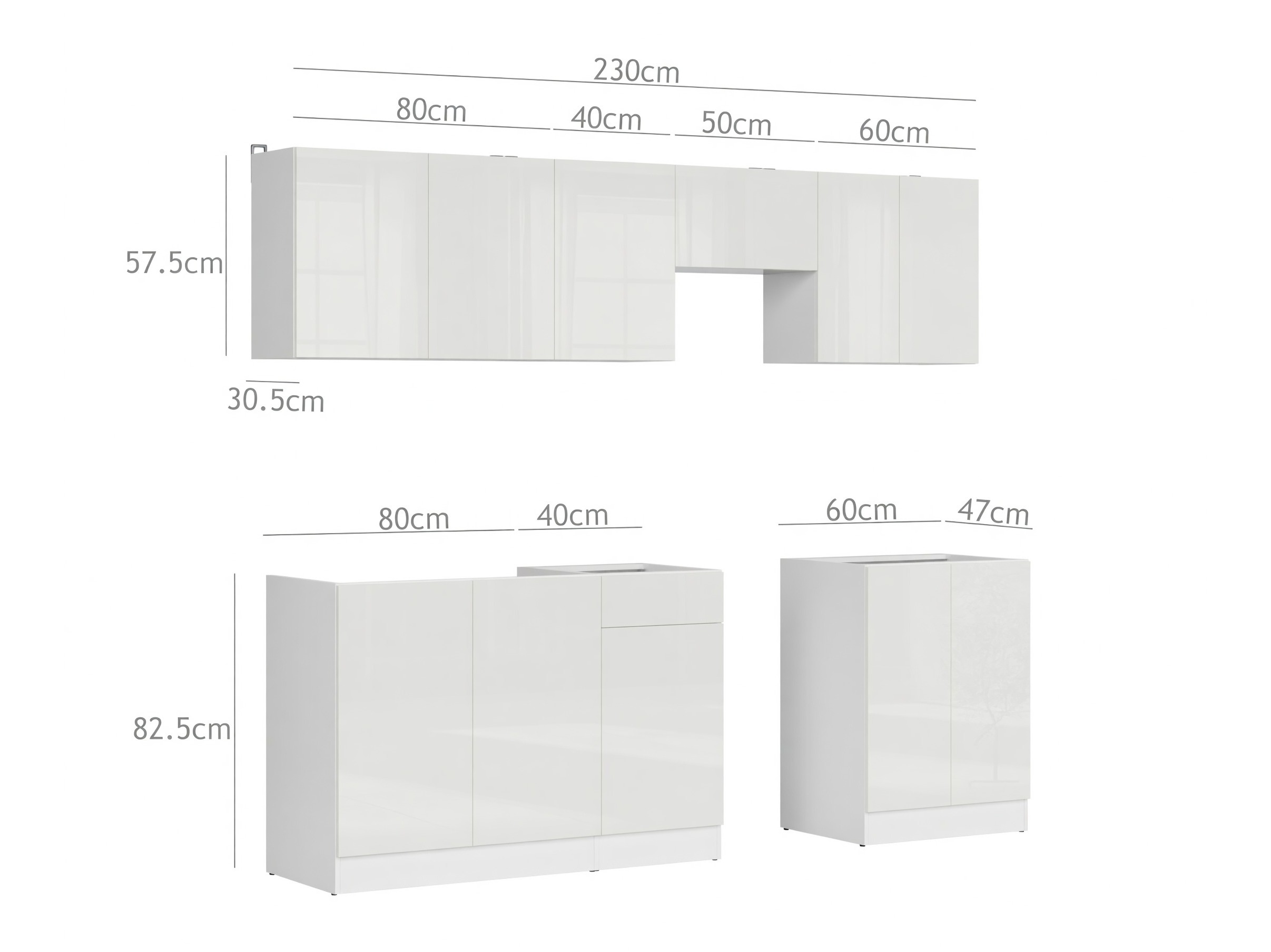 Conjunto de cozinha modular Classic Grey 119