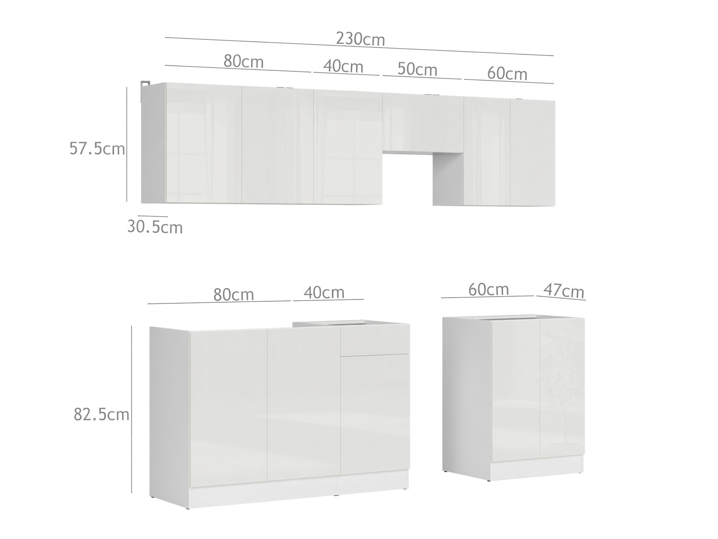 Conjunto de cozinha modular Classic White 120