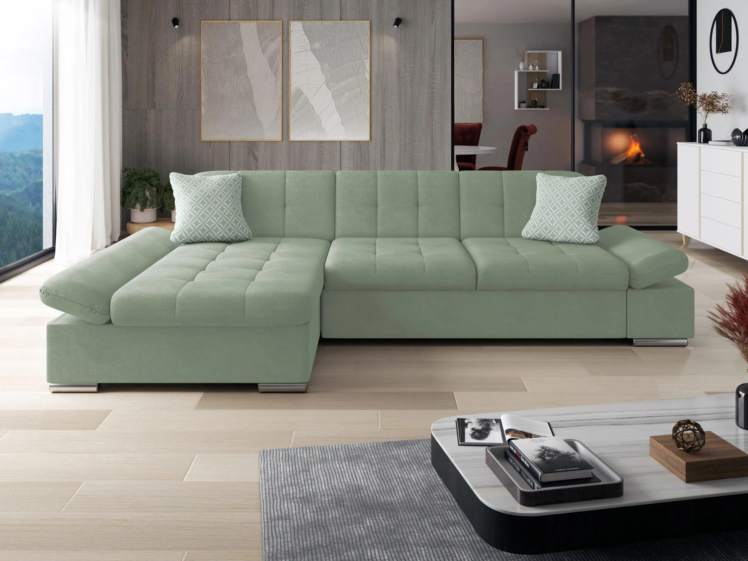 Sofá de canto Comfivo Serenitas (Uttario Velvet 2954 + Evo 29)
