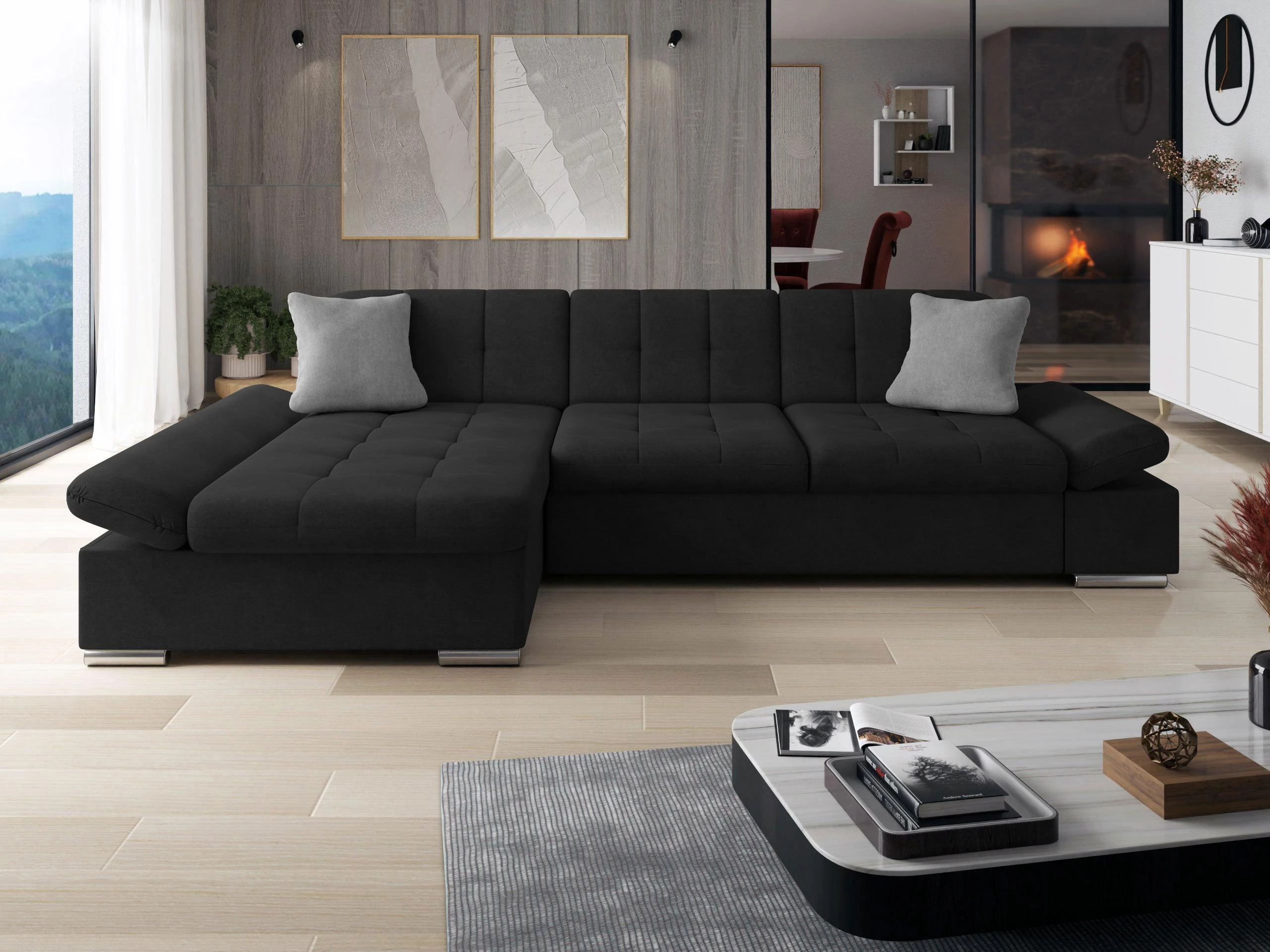 Sofá de canto Comfivo Serenitas (Uttario Velvet 2980 + Uttario Velvet 2972)