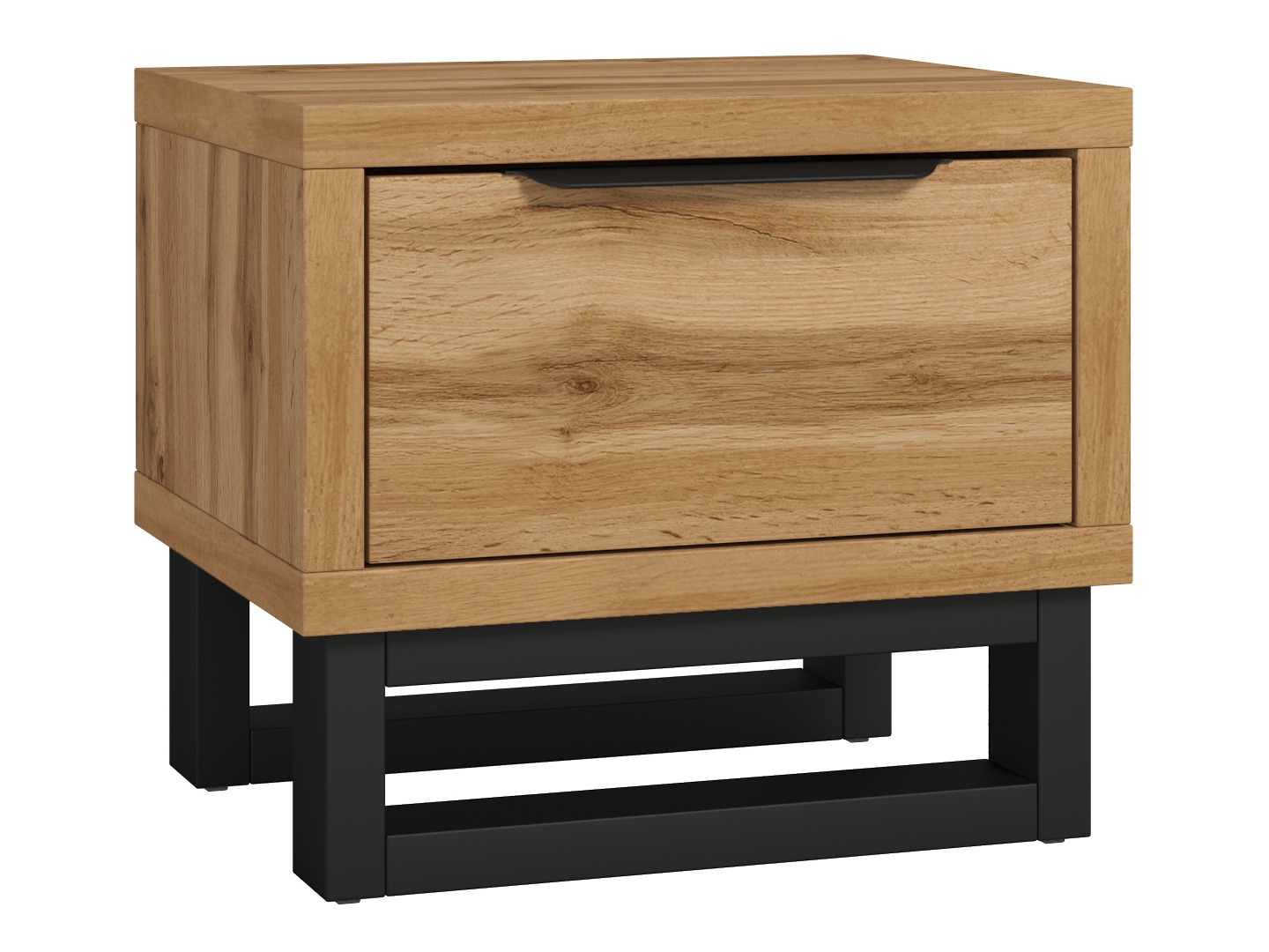 Mesa de cabeceira Avicavu 123 (Carvalho wotan + Preto)