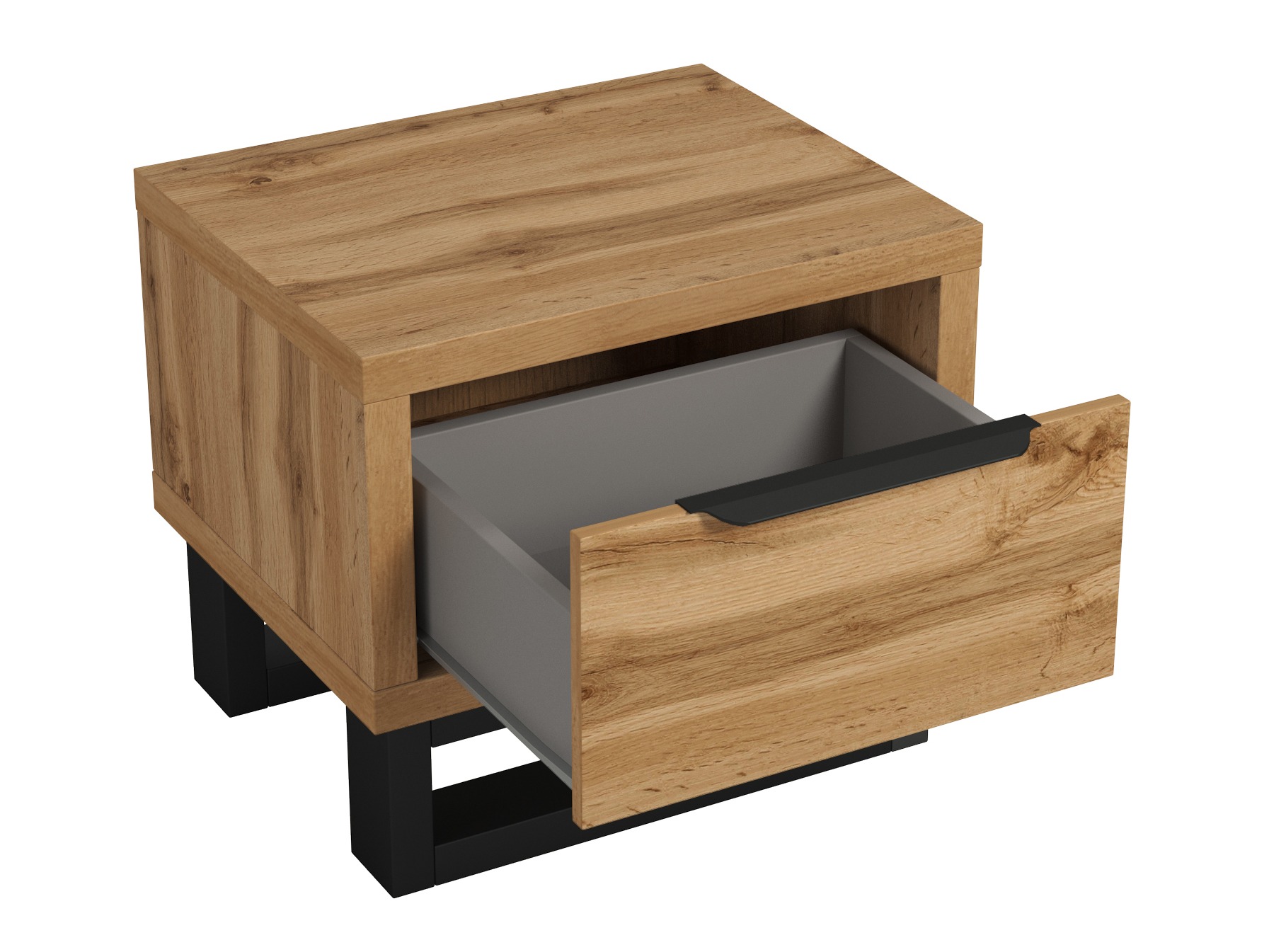 Mesa de cabeceira Avicavu 123 (Carvalho wotan + Preto)