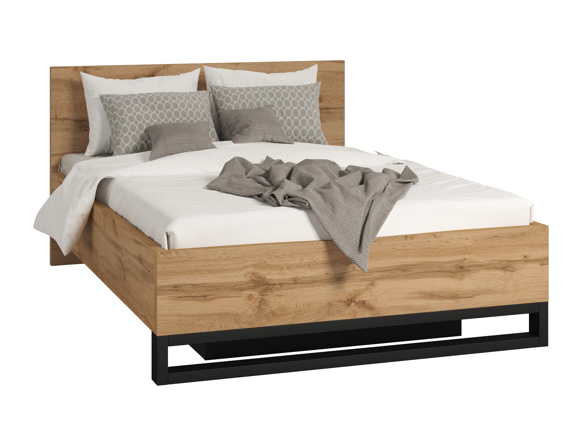 Cama Avicavu 118 (Carvalho wotan + Preto)