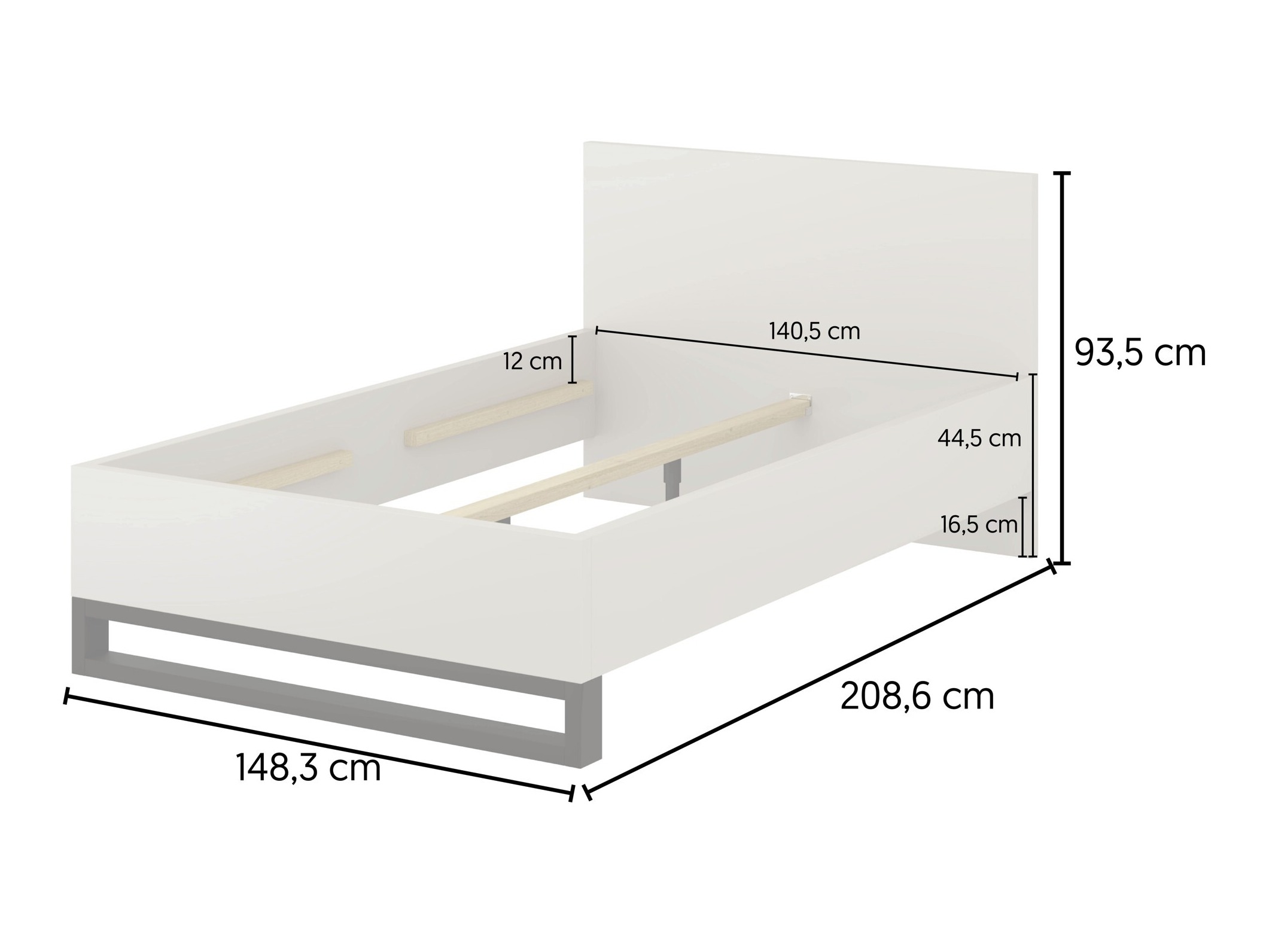 Cama Avicavu 118 (Carvalho wotan + Preto)