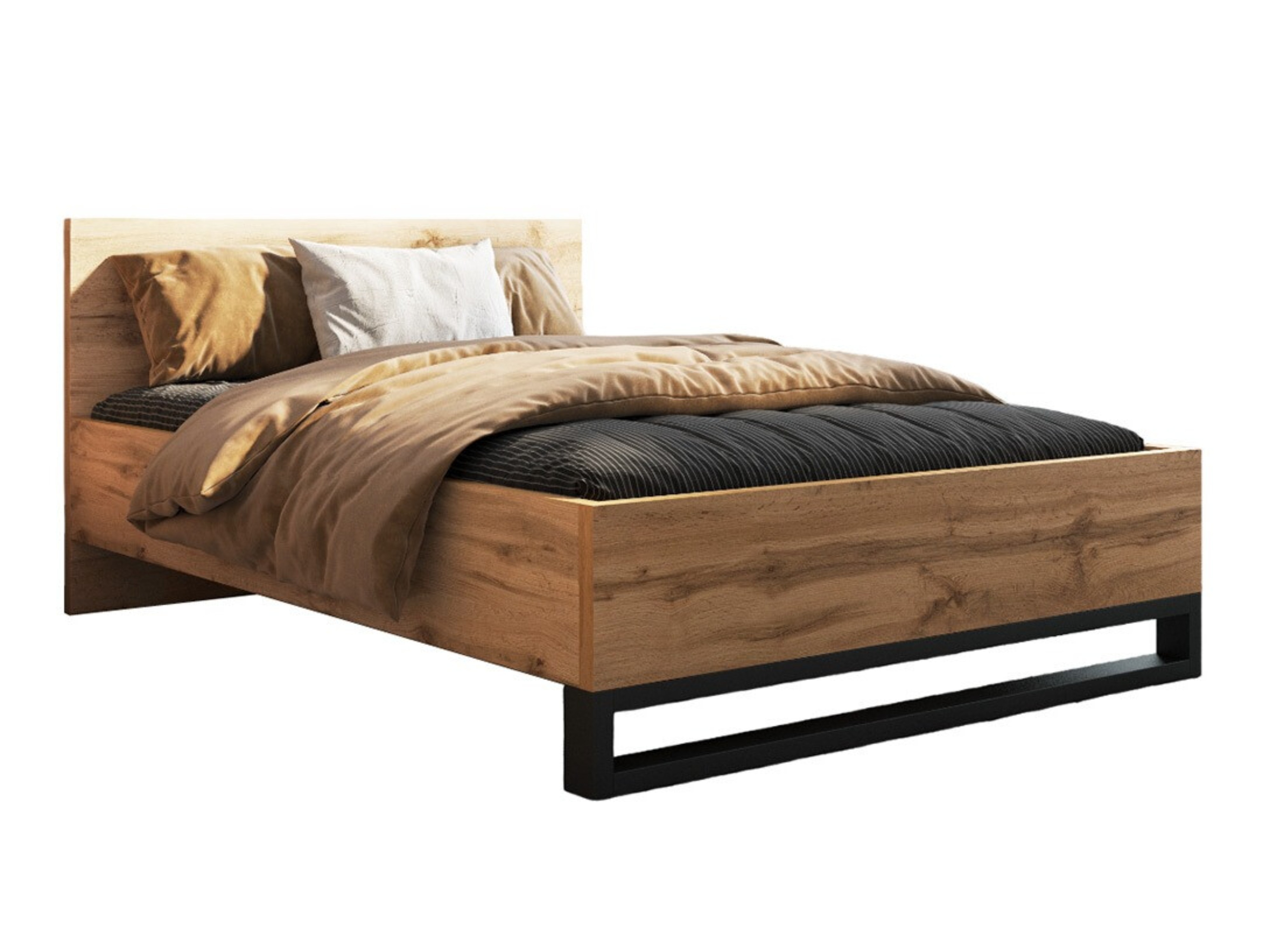 Cama Avicavu 118 (Carvalho wotan + Preto)
