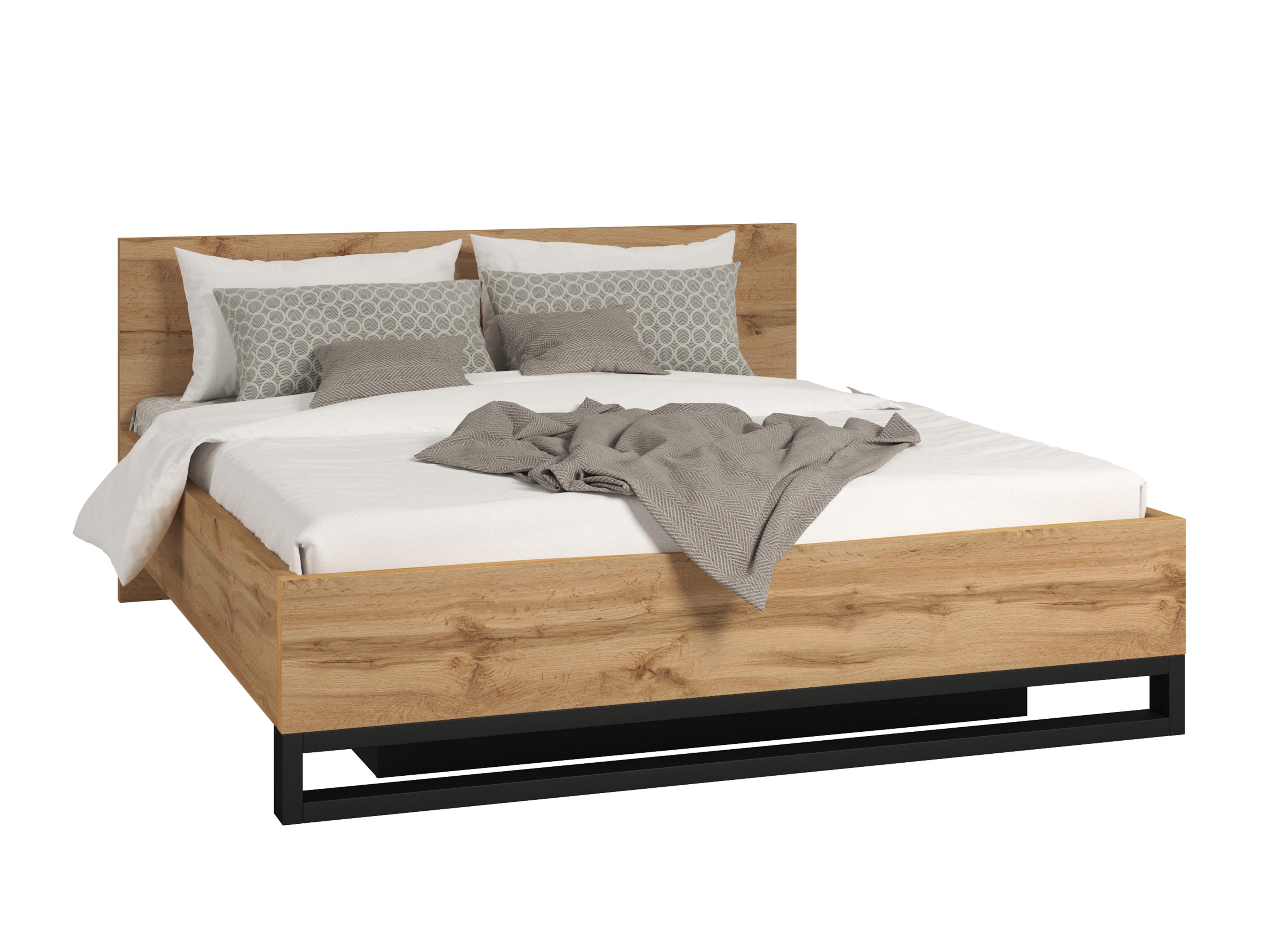Cama Avicavu 118 (Carvalho wotan + Preto)