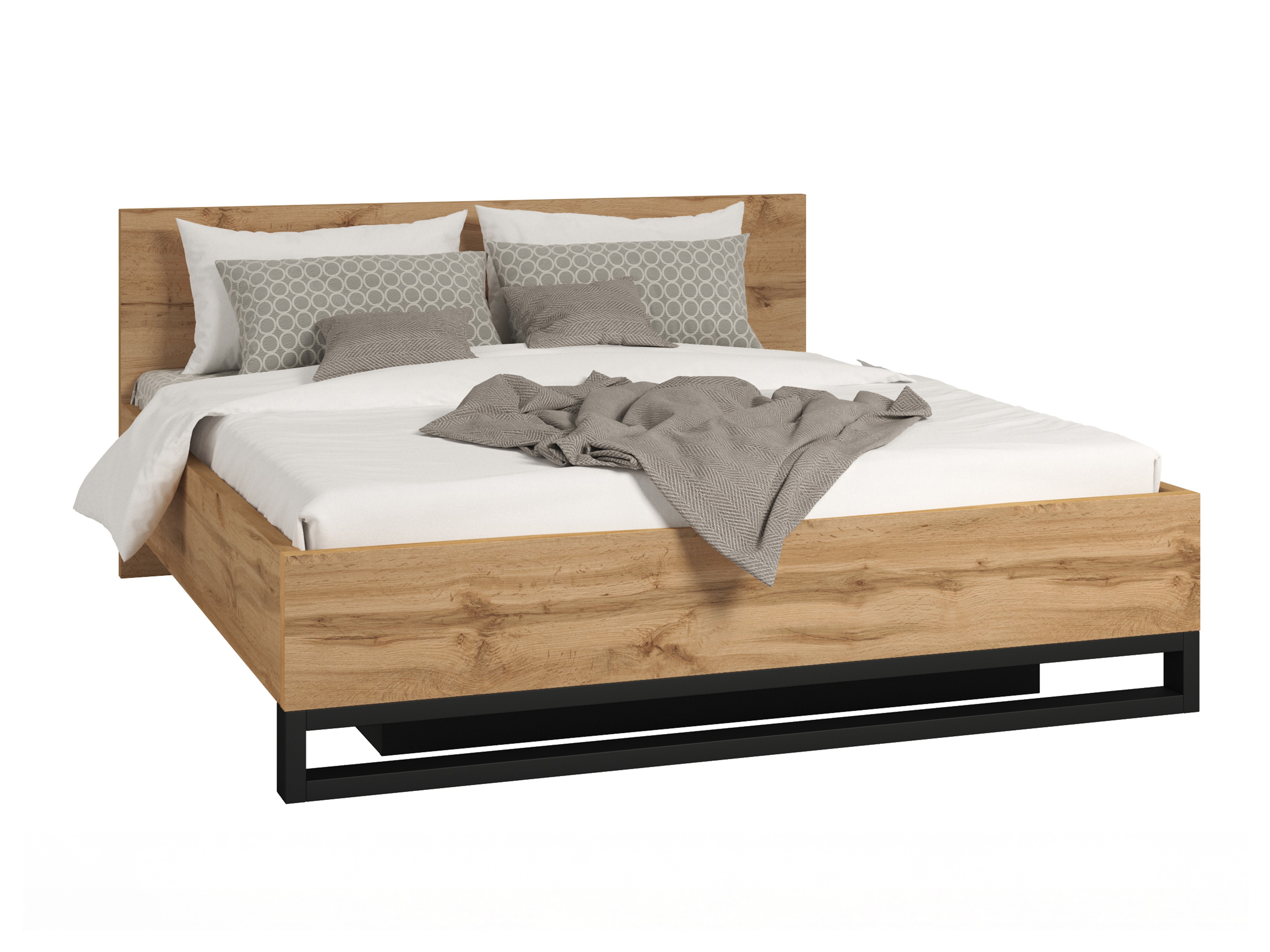 Cama Avicavu 118 (Carvalho wotan + Preto)