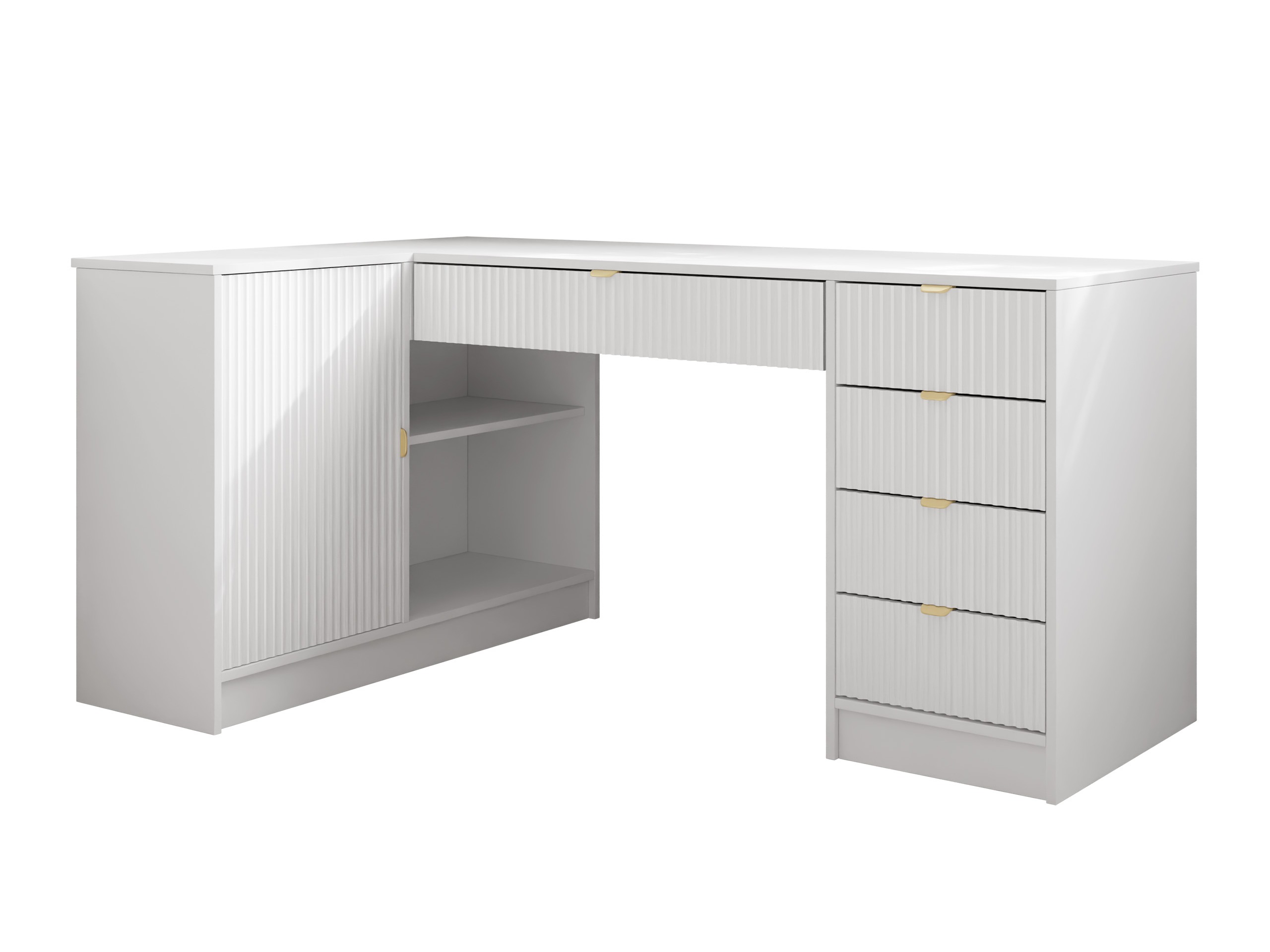 Mesa de escritório para cantos Comfivo Larmire 127 (Branco)