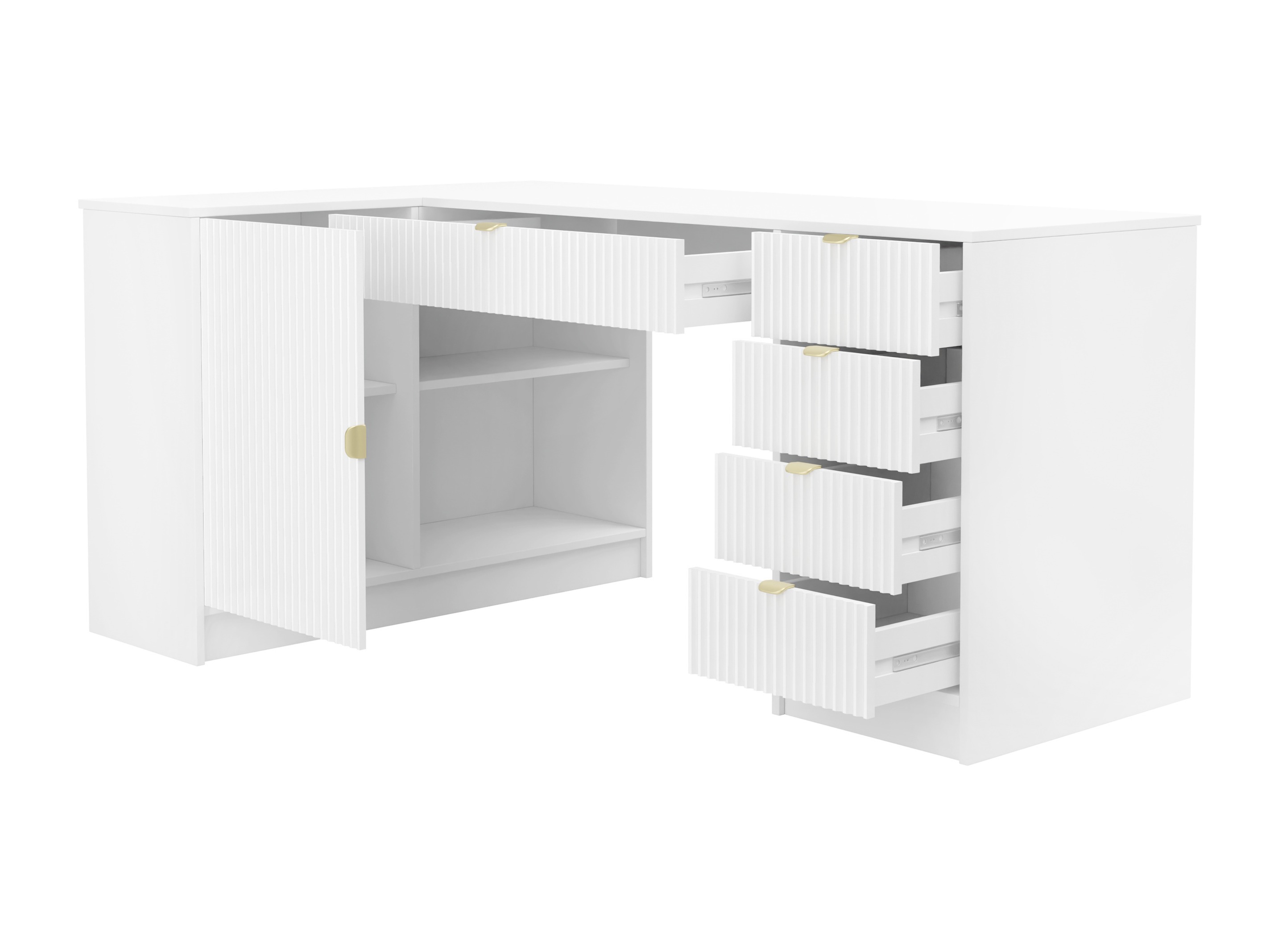 Mesa de escritório para cantos Comfivo Larmire 127 (Nogueira)