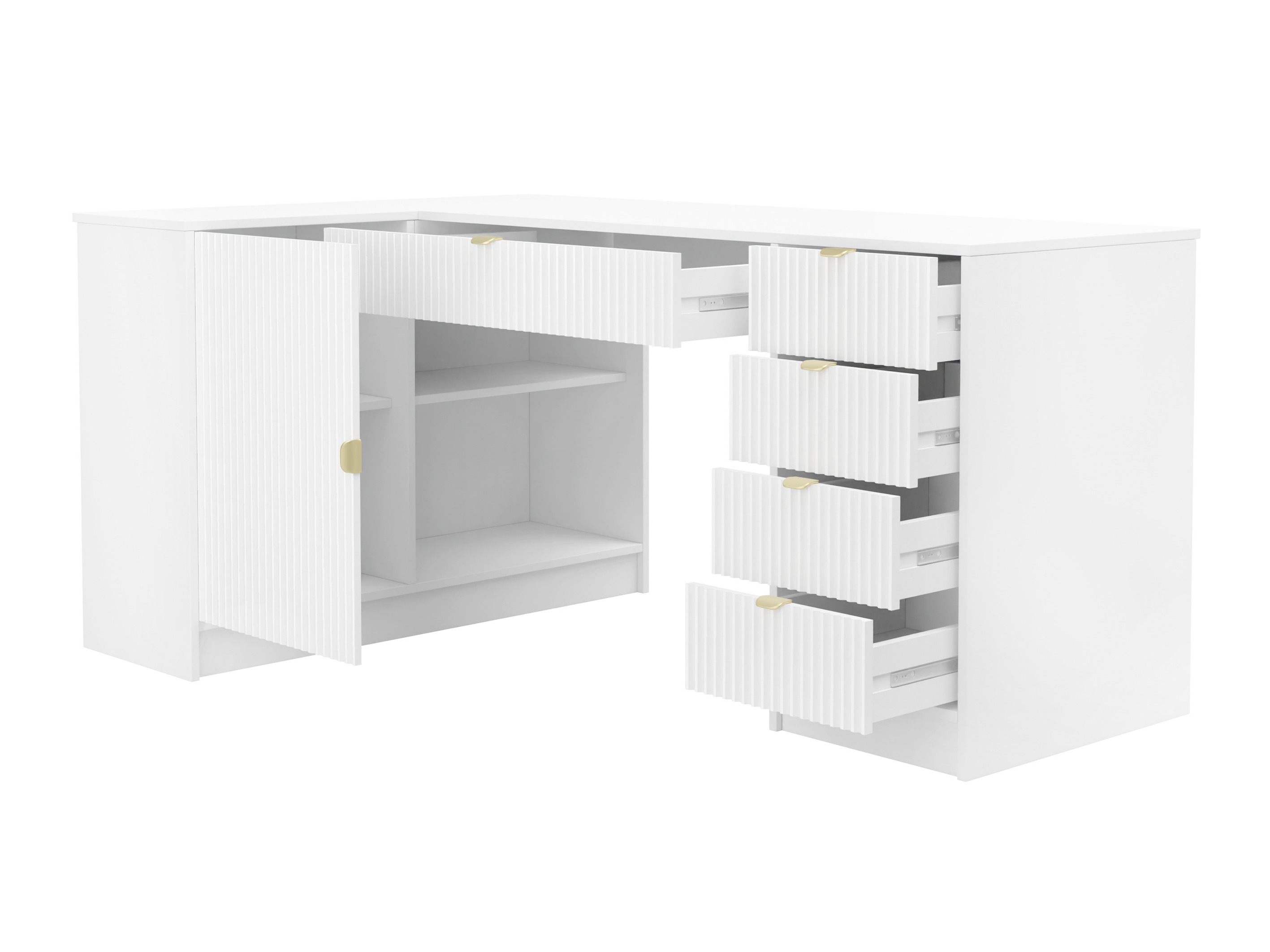 Mesa de escritório para cantos Comfivo Papilio II (Bege)