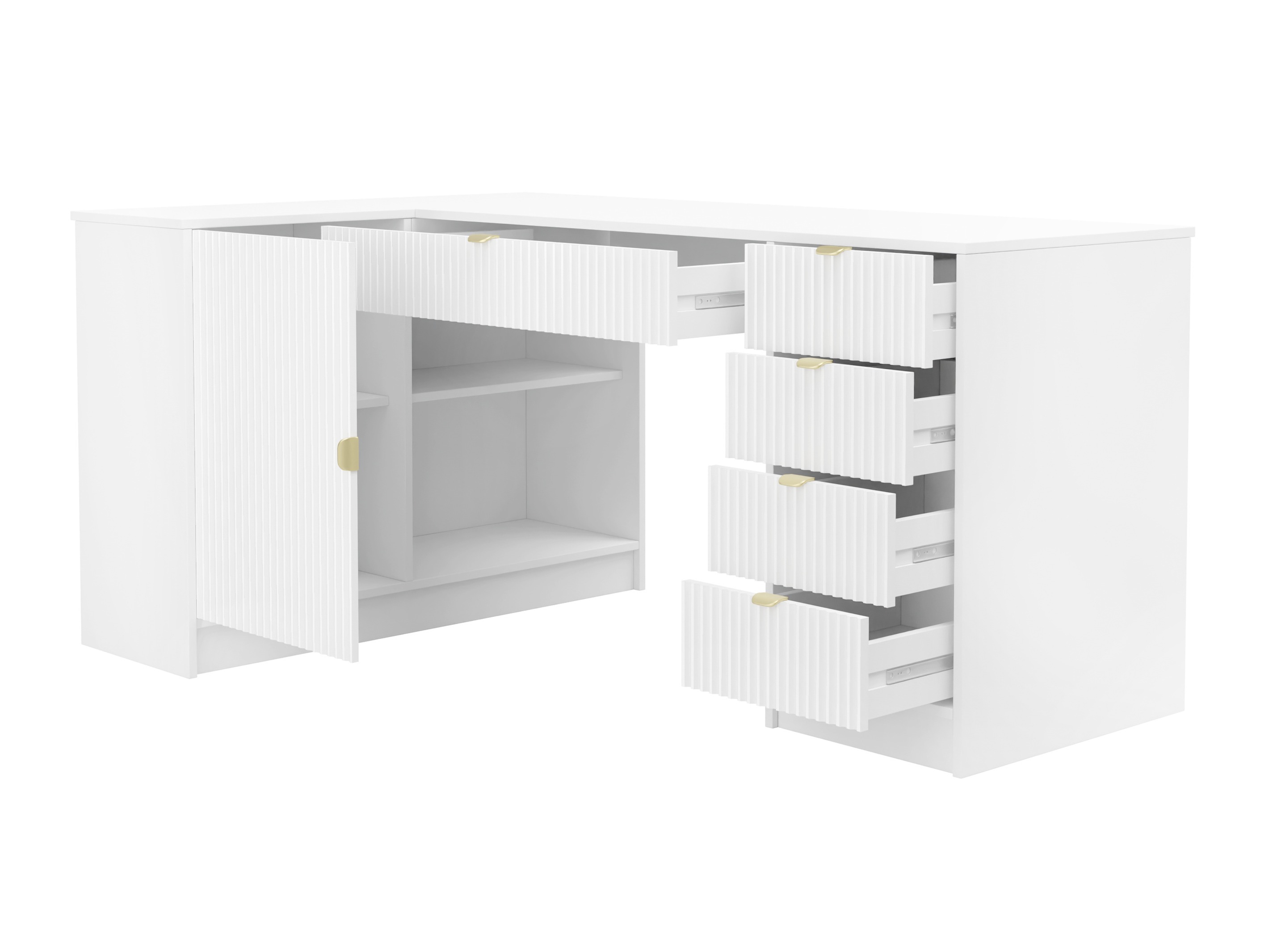 Mesa de escritório para cantos Comfivo Papilio II (Branco)