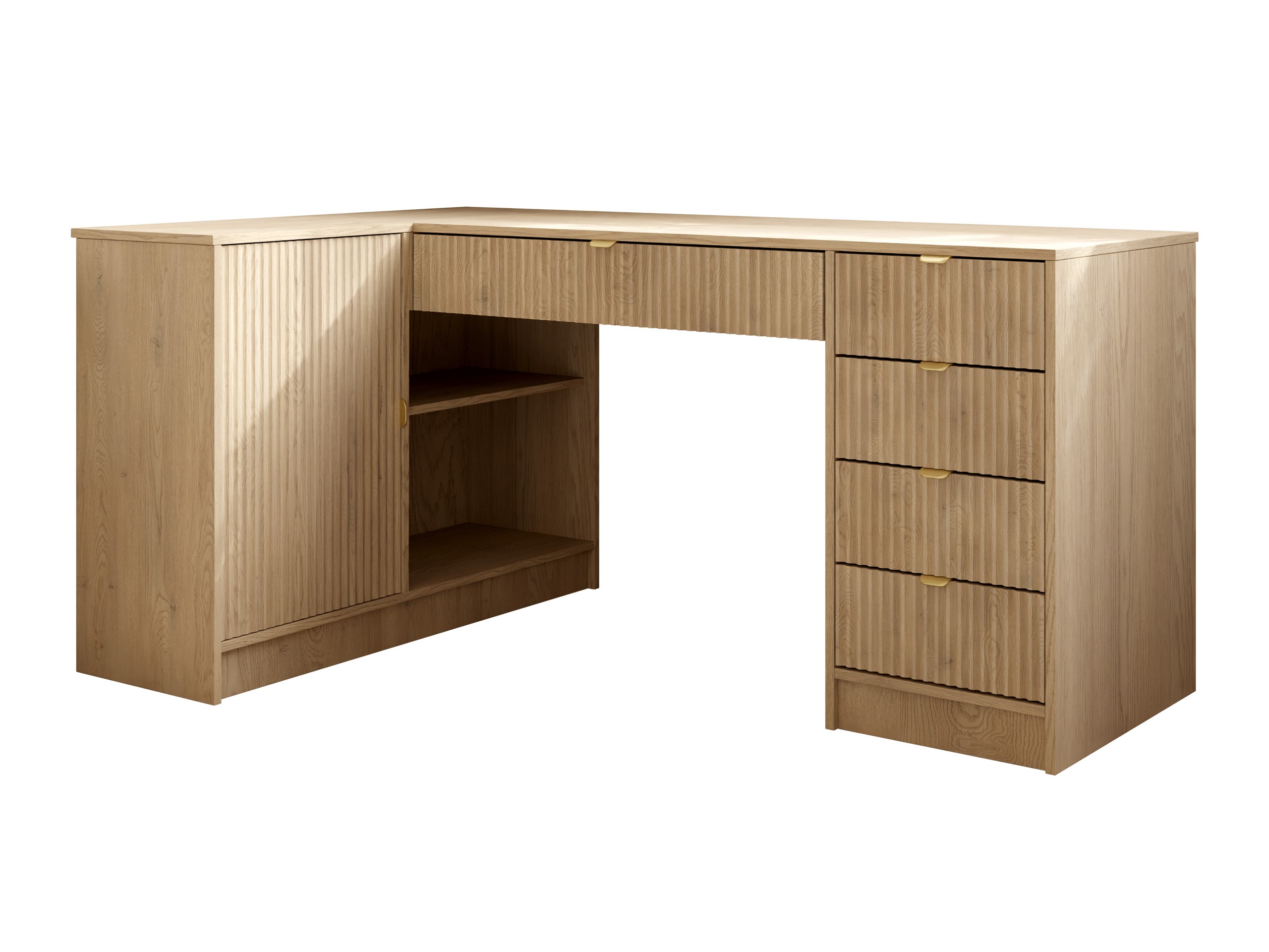 Mesa de escritório para cantos Comfivo Papilio II (Carvalho)